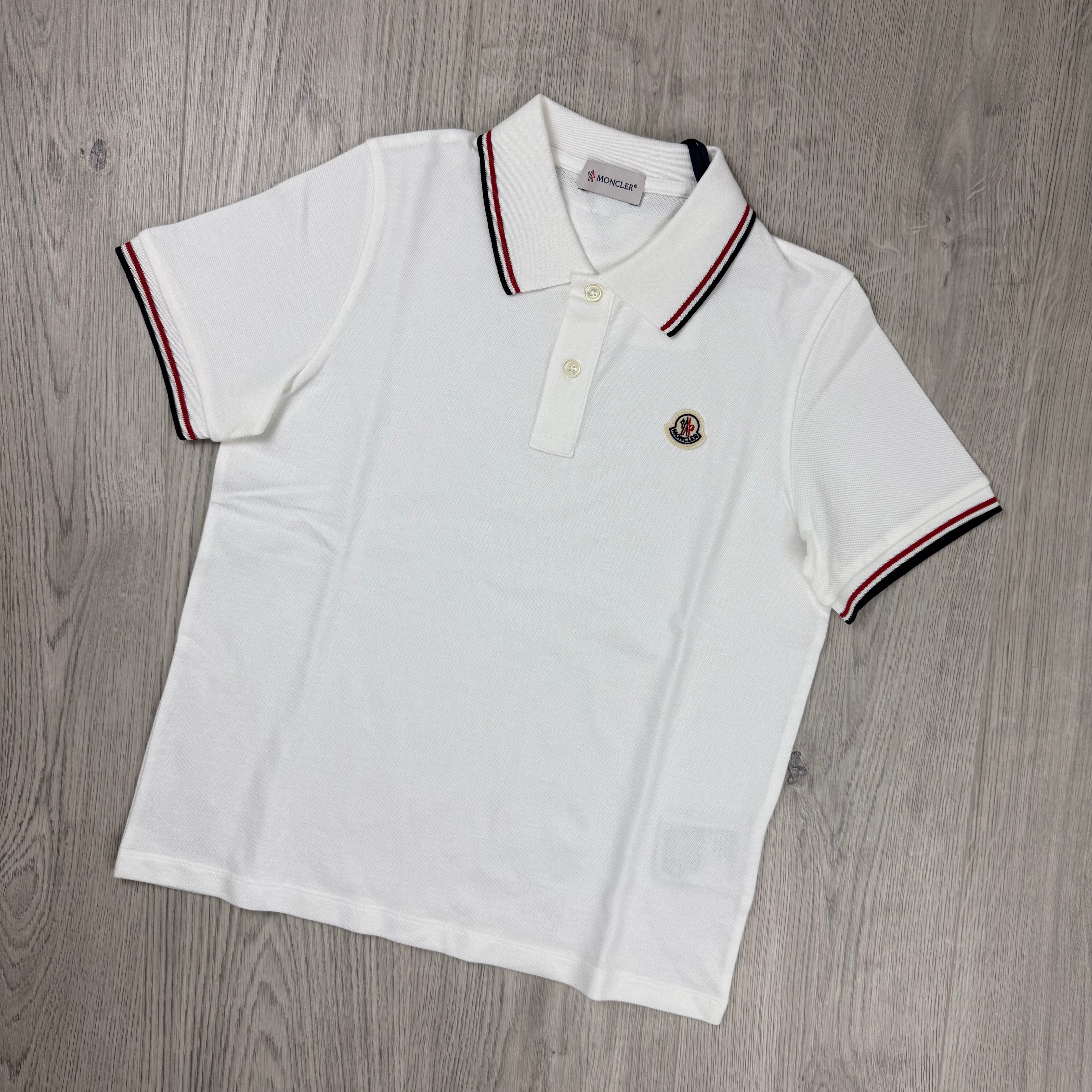 Moncler Junior Trim Polo Shirt - White