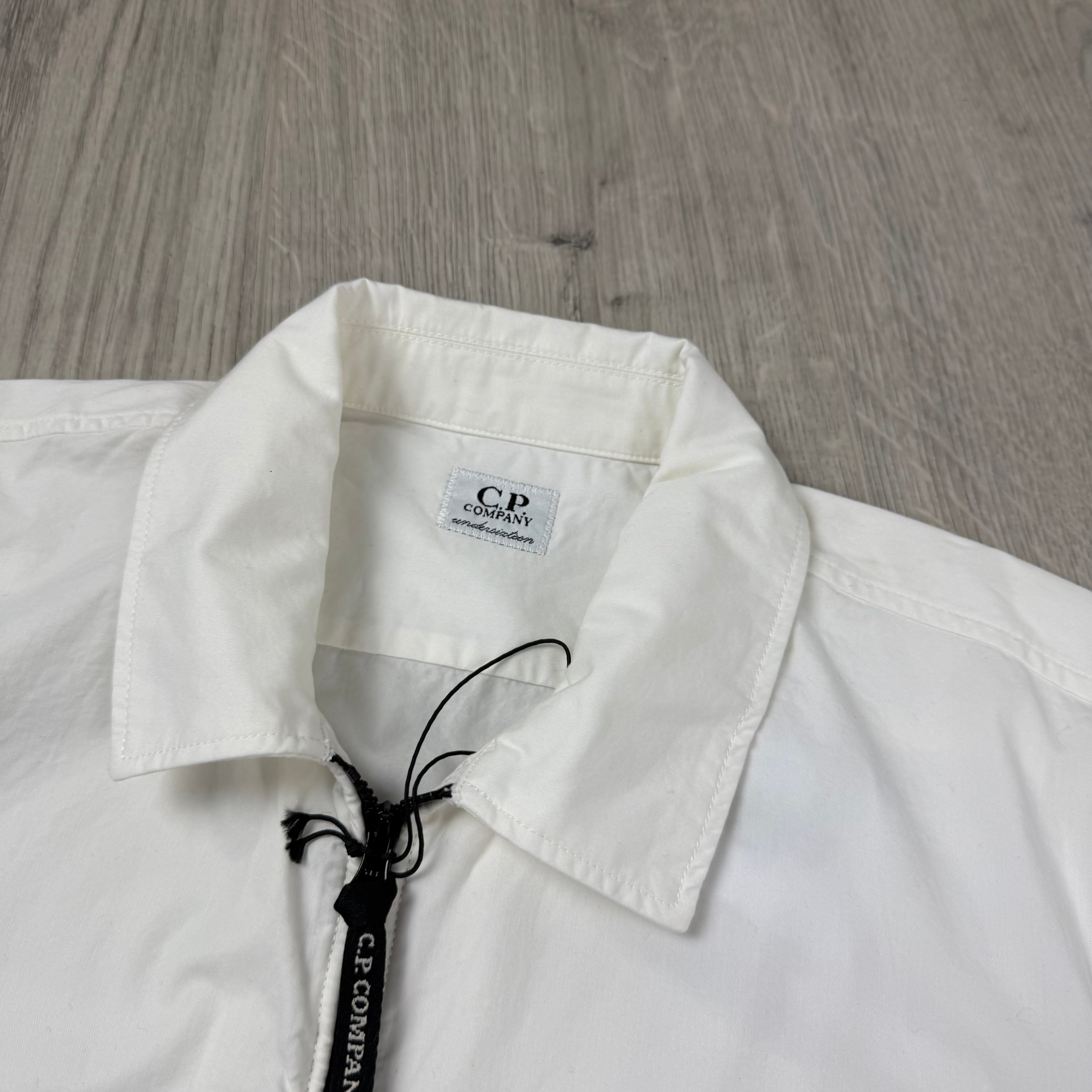 CP Company Junior Zip Overshirt - White