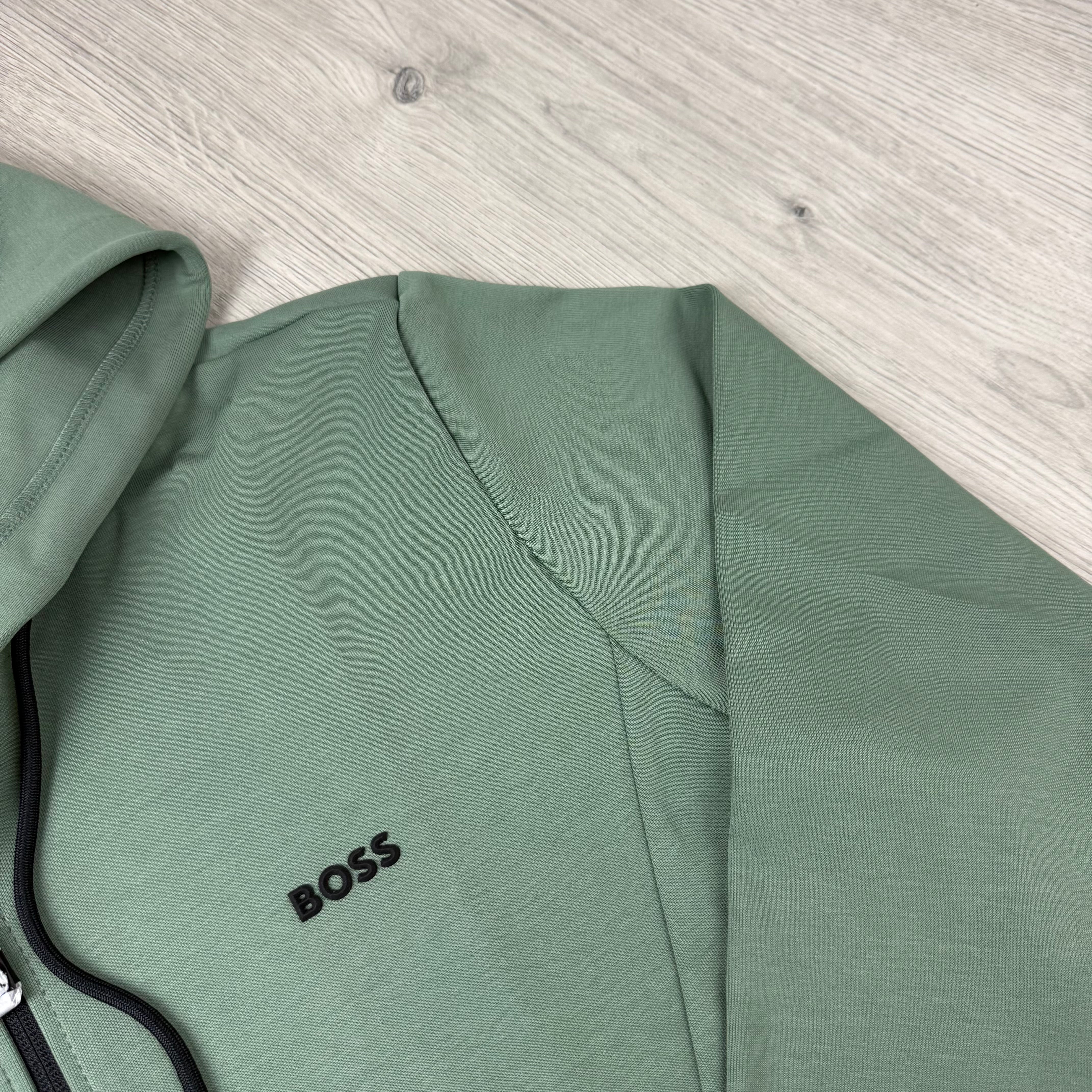 Hugo Boss Zip Hoodie - Open Green