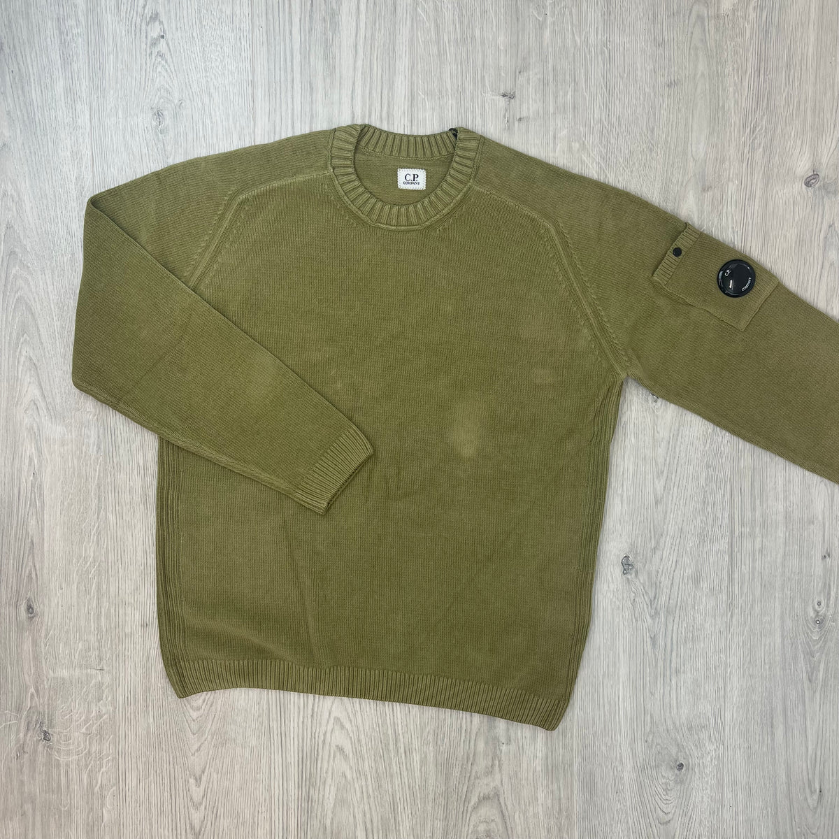 CP Company Chenille Knit Sweatshirt - Dried Herb