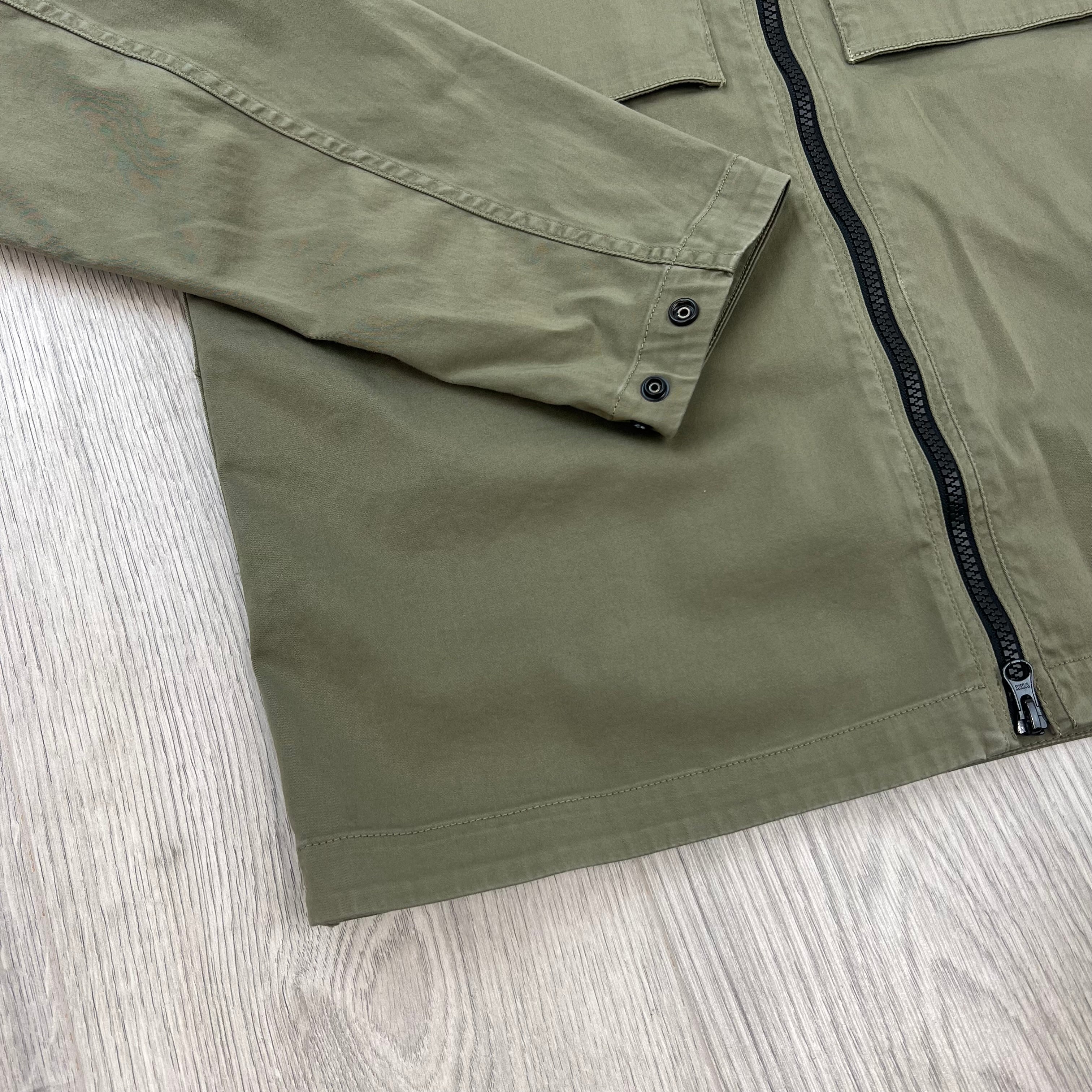Stone Island Zip Overshirt - Military Green