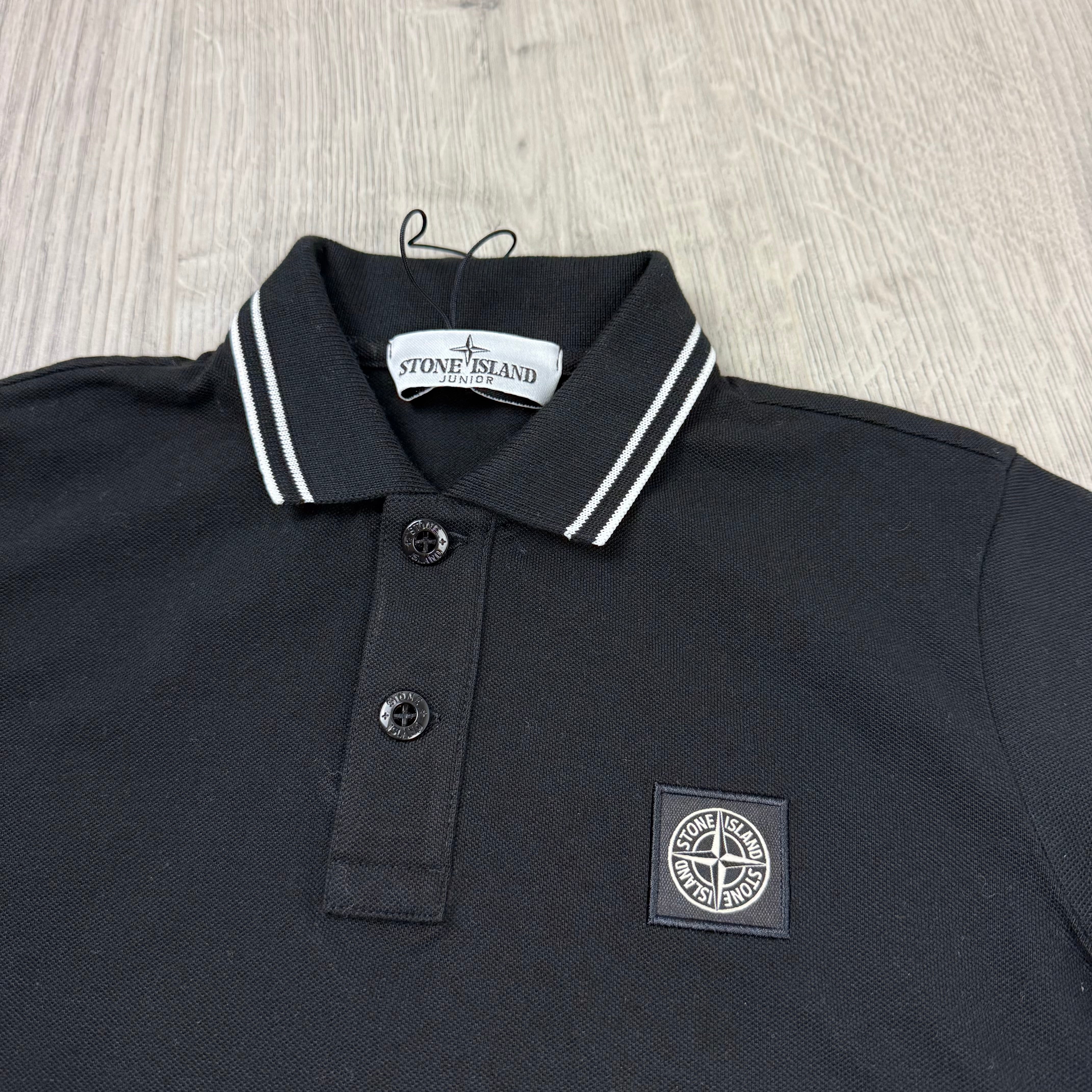 Stone Island Junior Patch Polo Shirt - Black