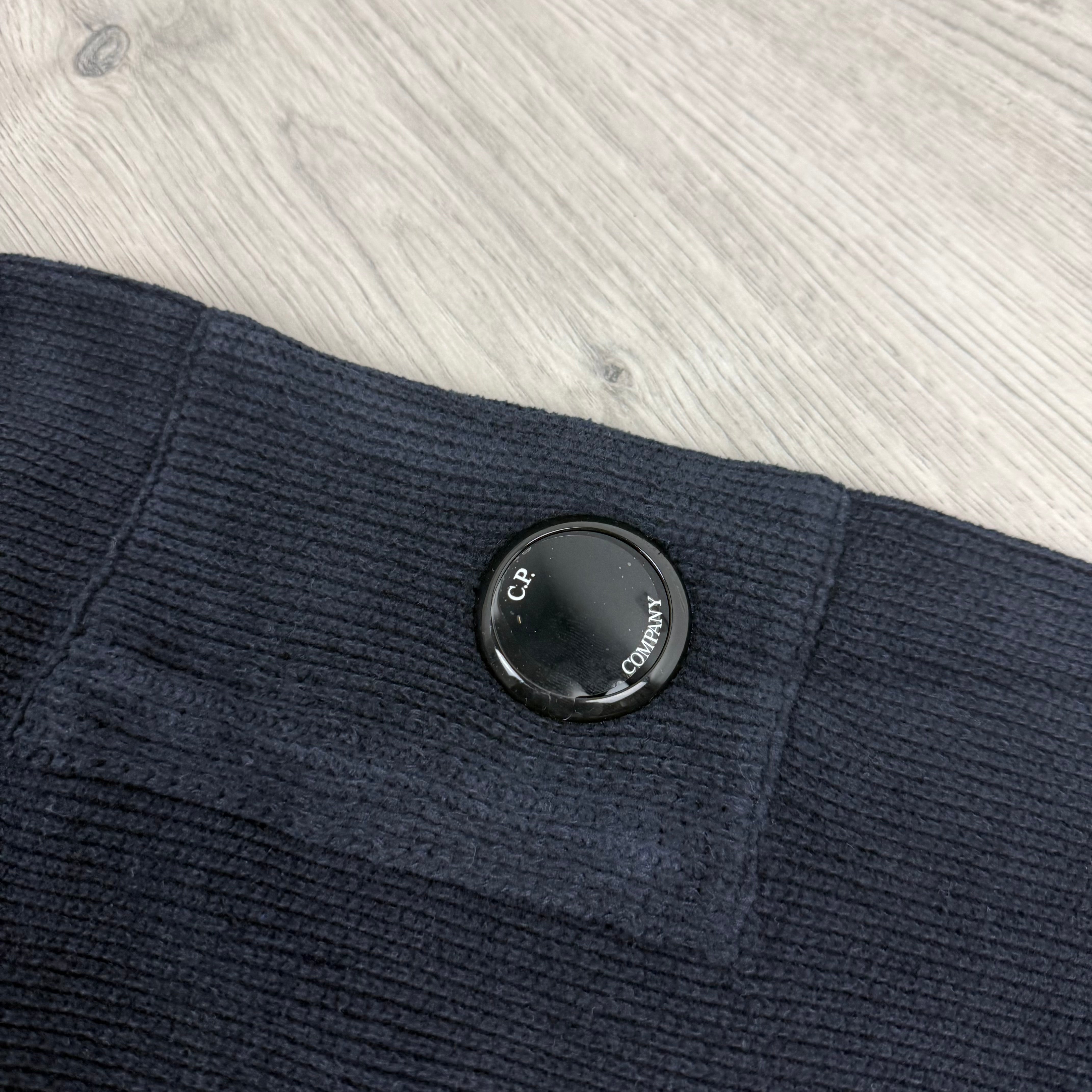 CP Company Chenille Knit Polo - Navy