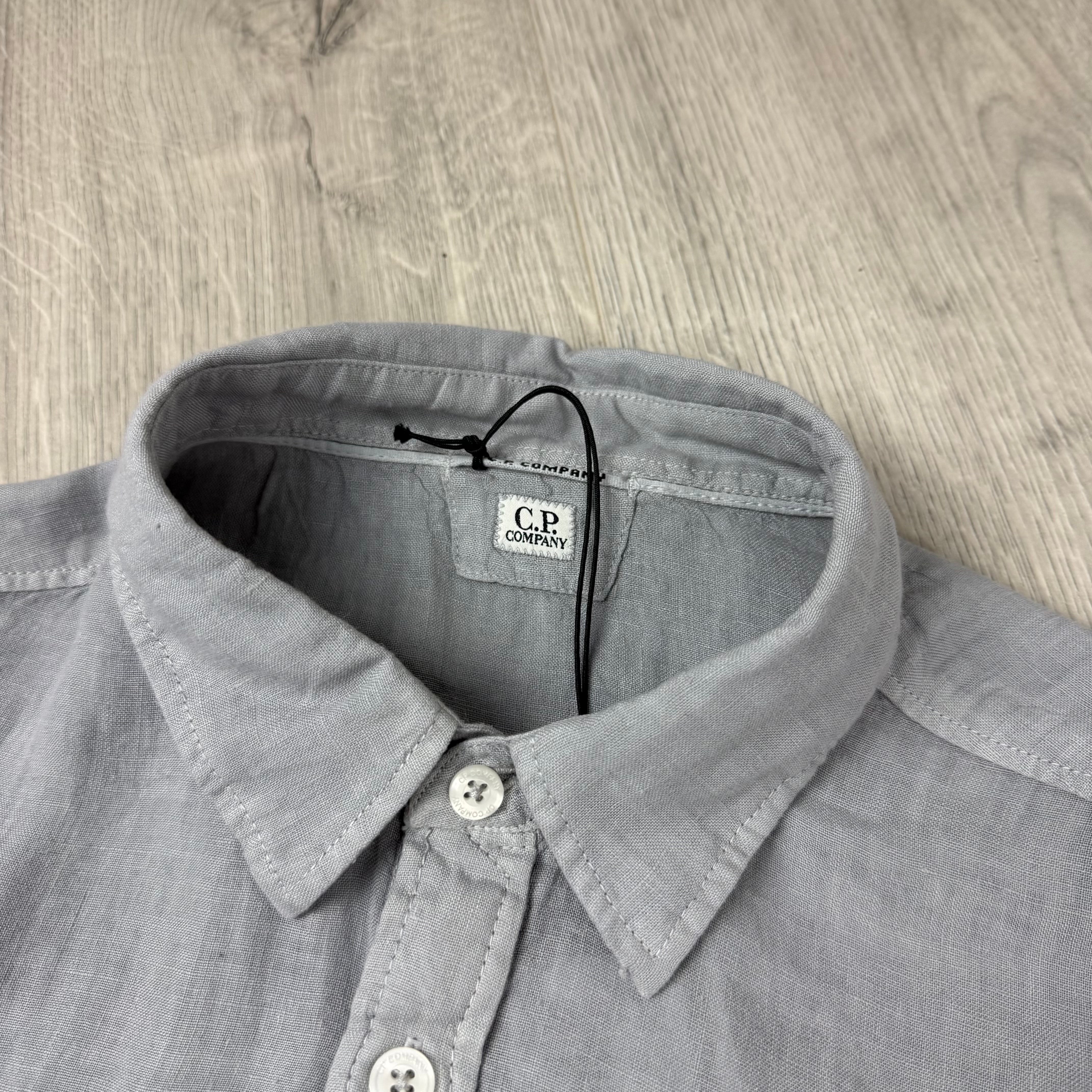 CP Company Linen Shirt - Drizzle Grey