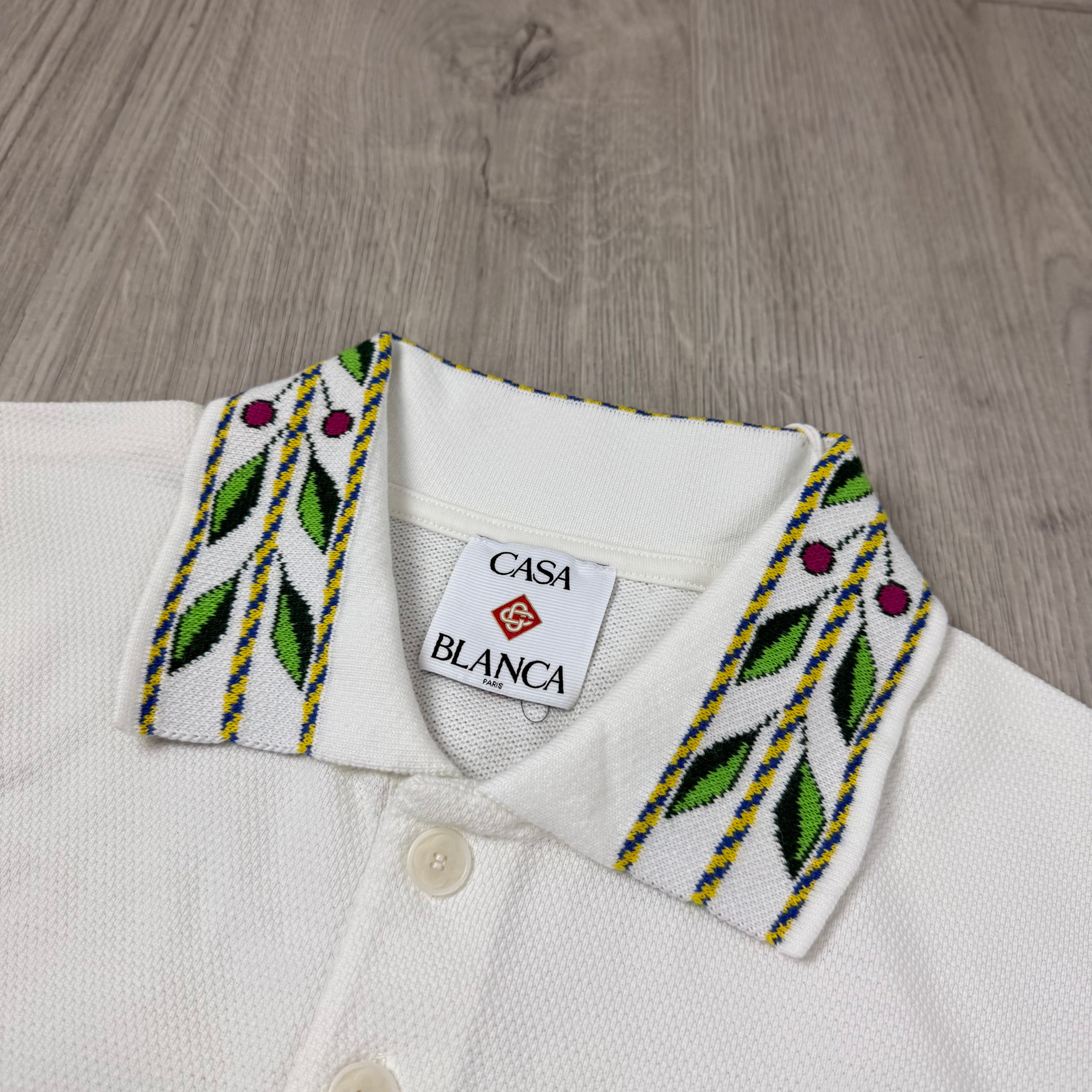 Casablanca Laurel Polo Shirt - White