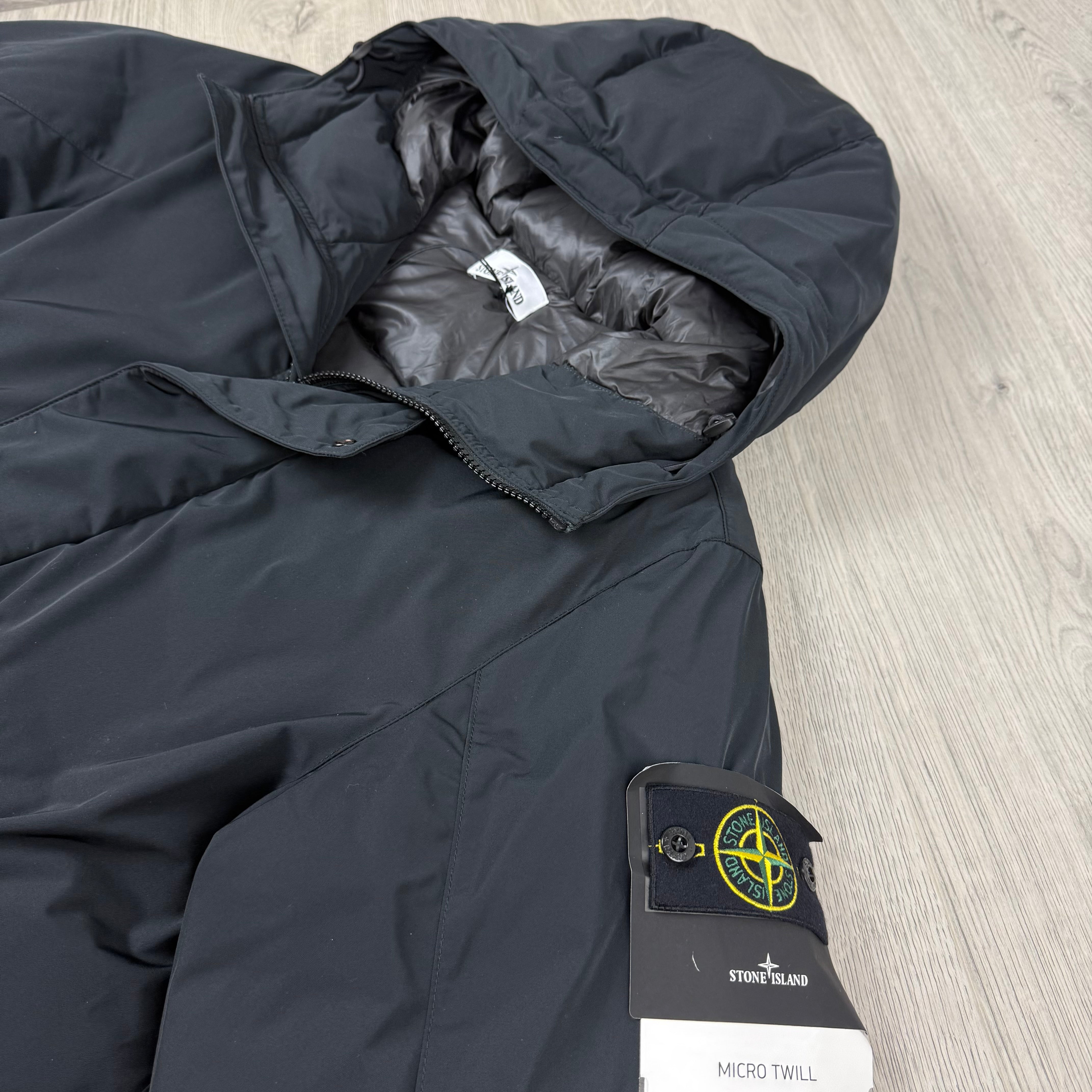 Stone Island Micro Twill Down Parka - Black