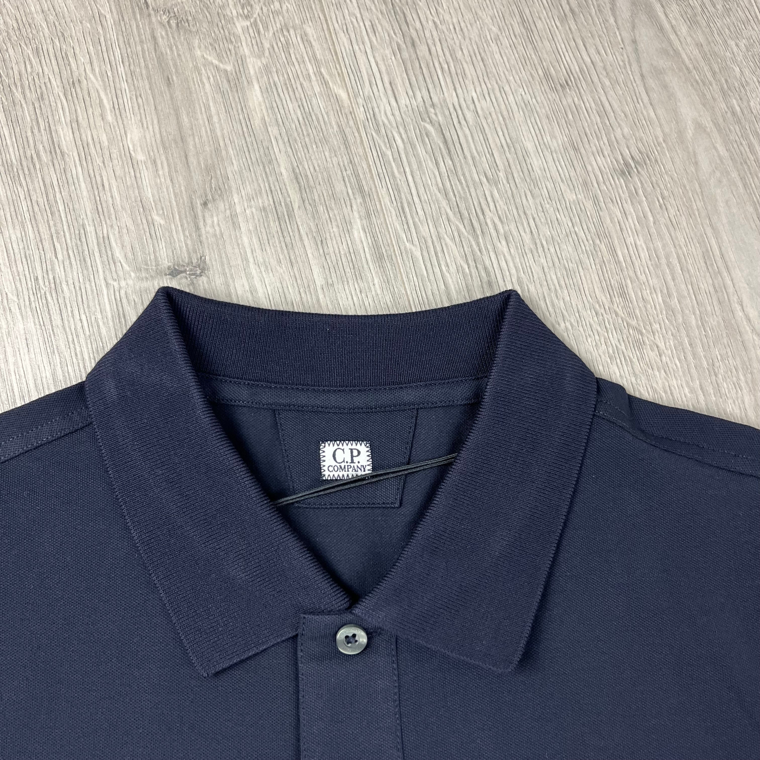 CP Company Piquet Polo Shirt - Navy