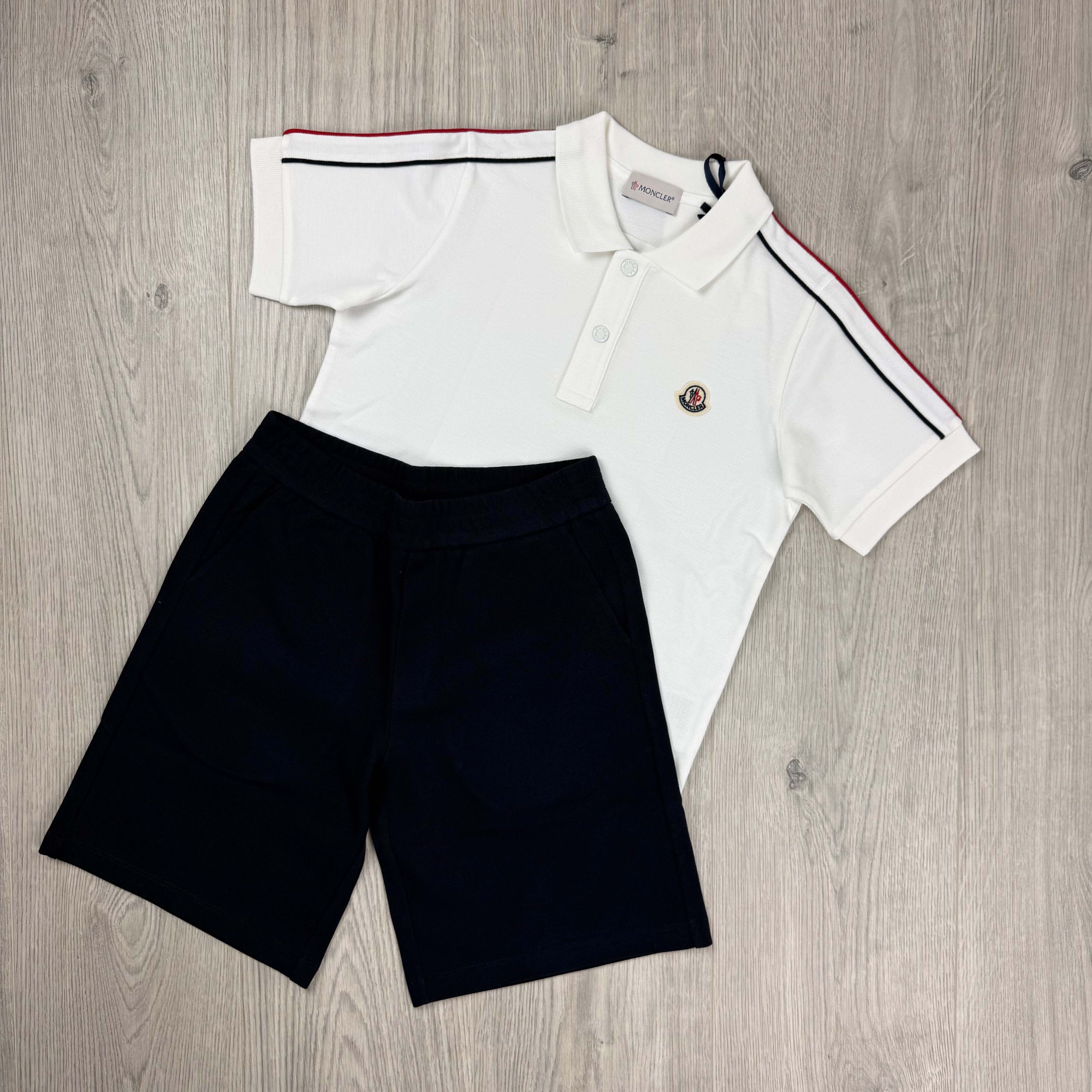 Moncler Junior Trimmed Set - White/Navy