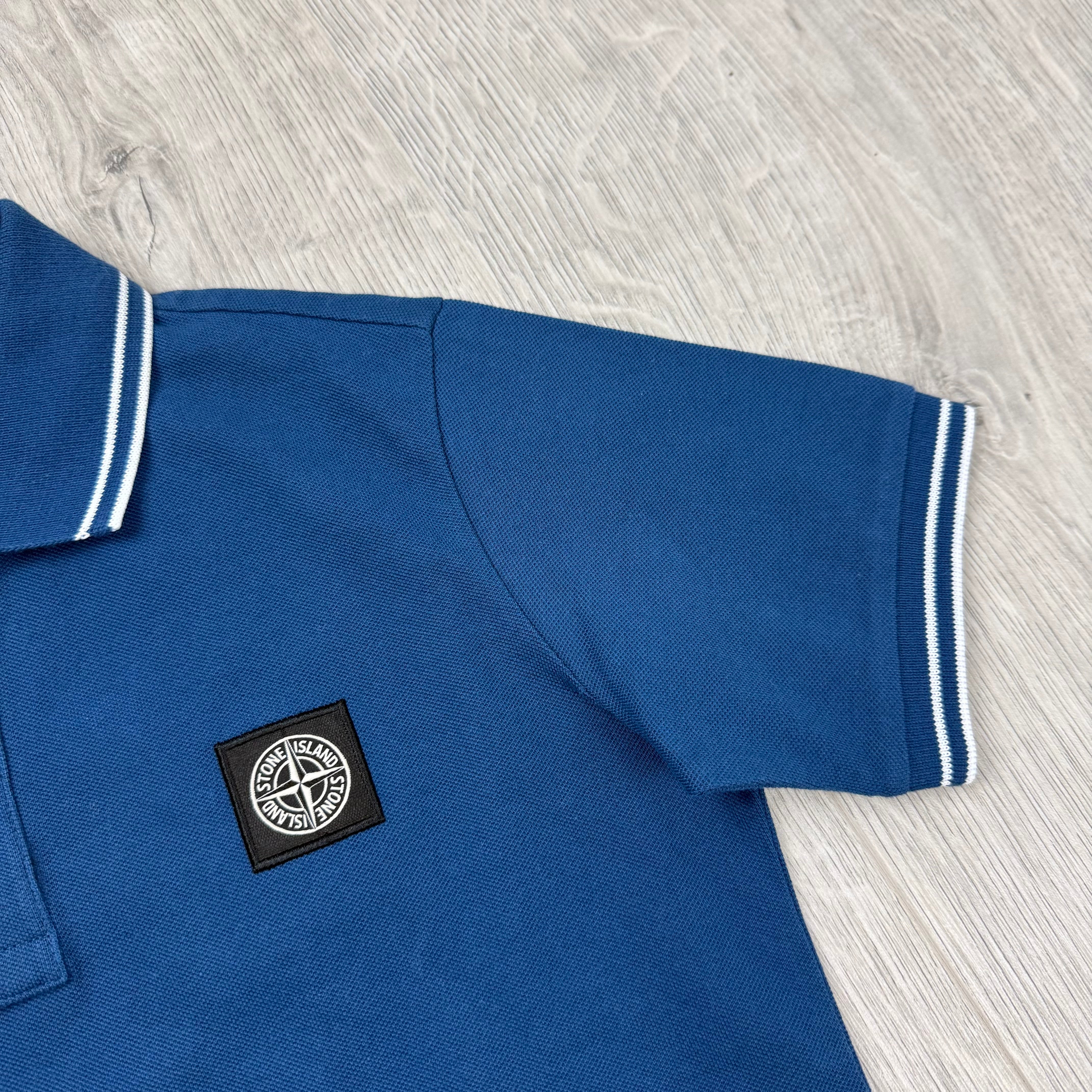 Stone Island Junior Patch Polo Shirt - Bluette