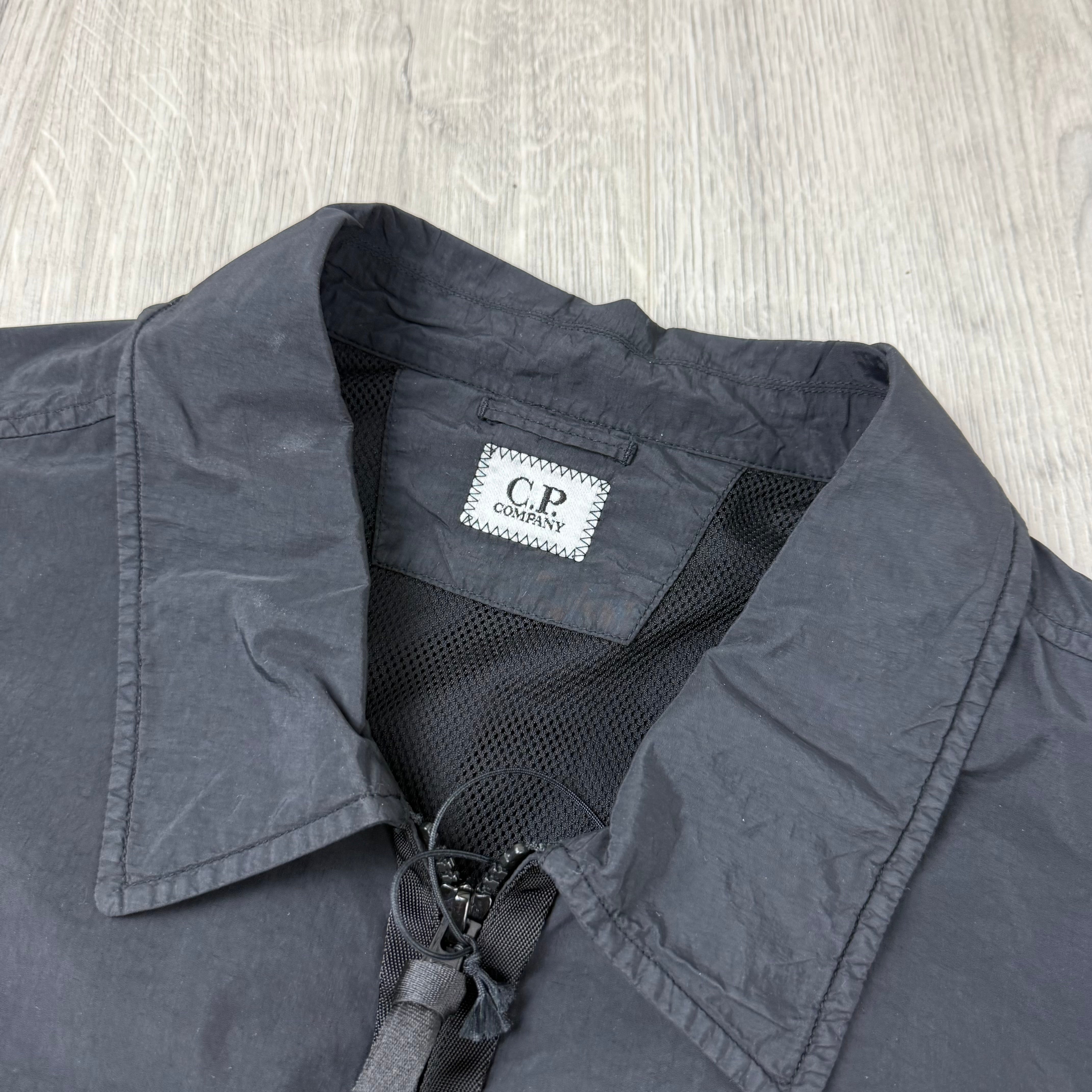 CP Company 'Flatt Nylon' Overshirt - Black