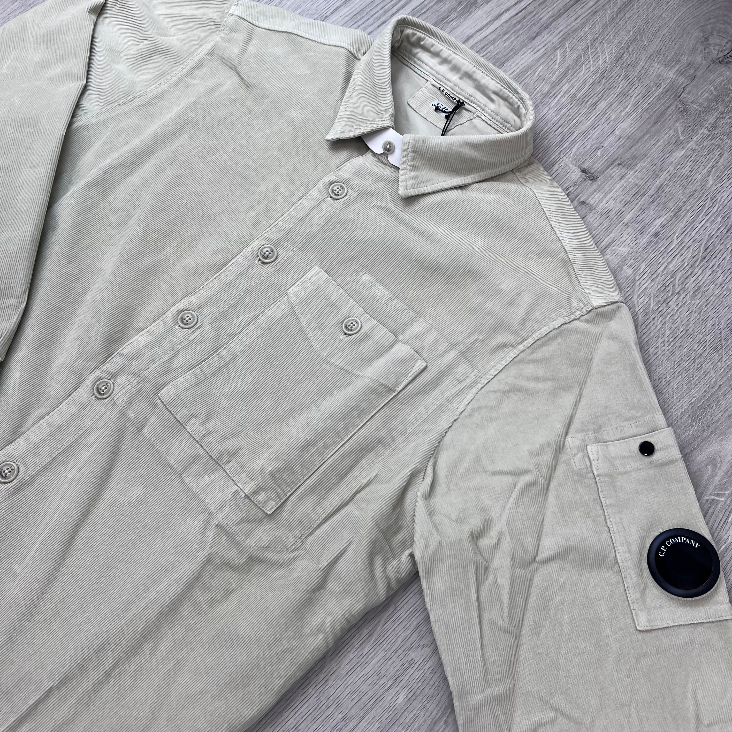 CP Company Corduroy Overshirt - Silver Birch