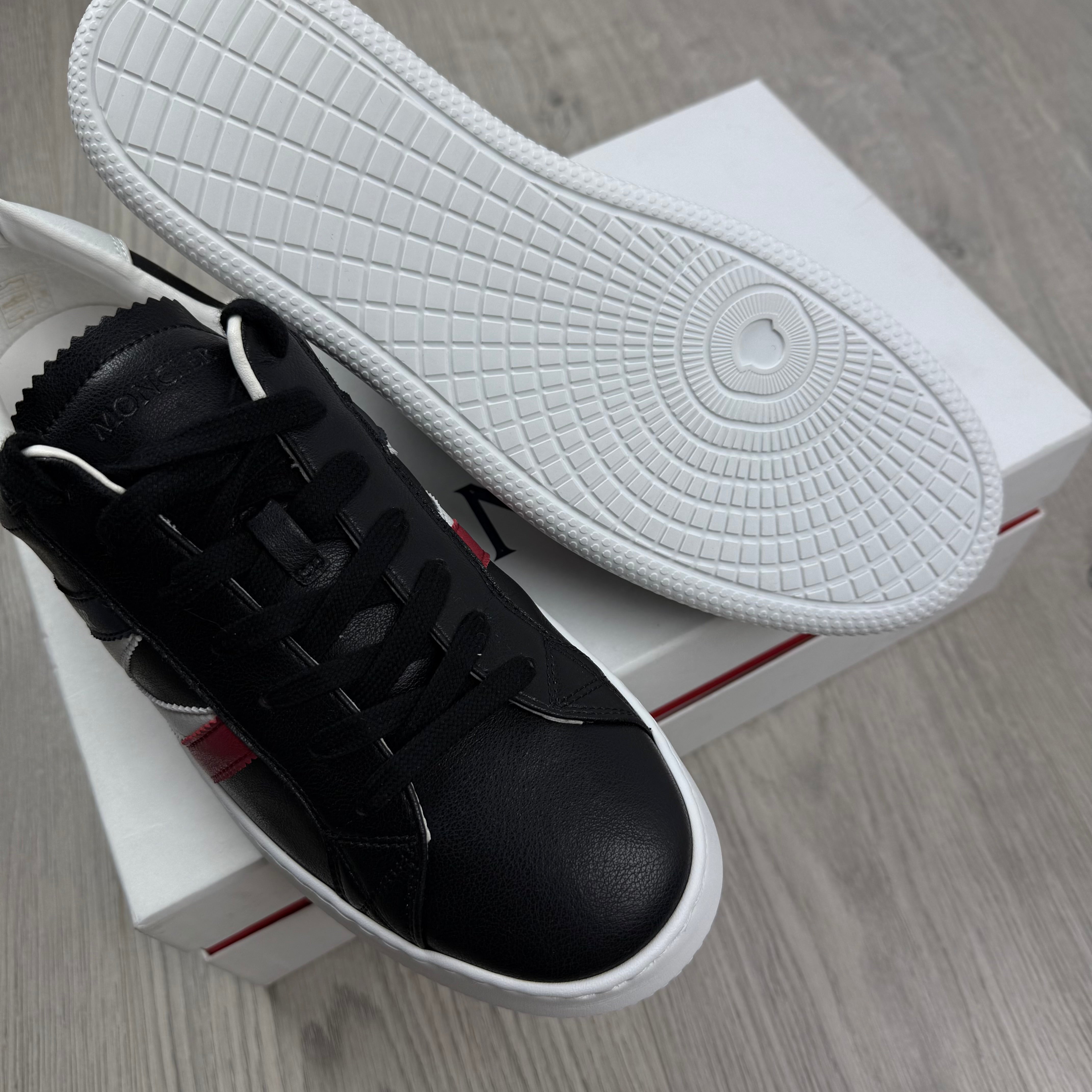 Moncler 'New Monaco' Leather Sneakers - Black