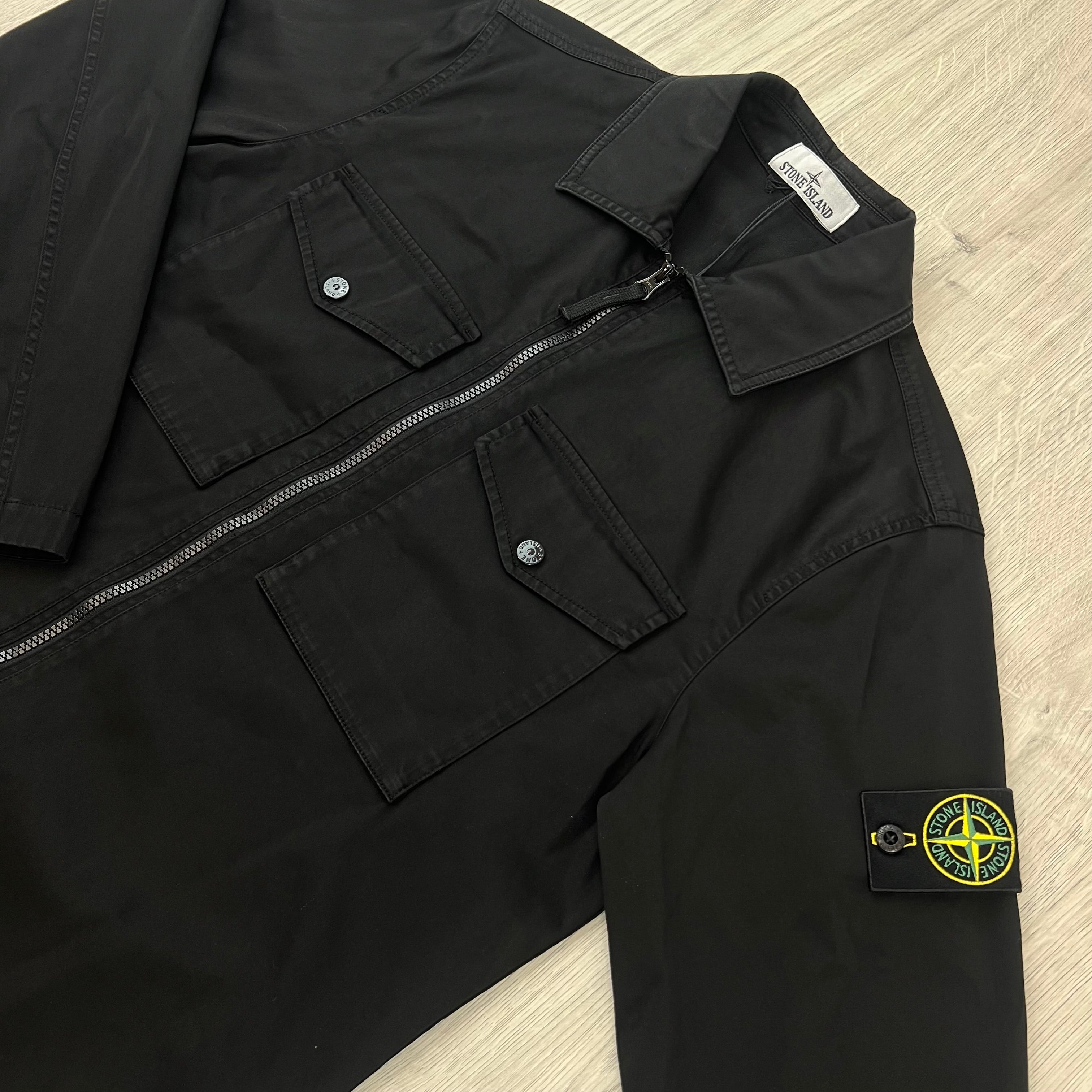 Stone Island Zip Overshirt - Black