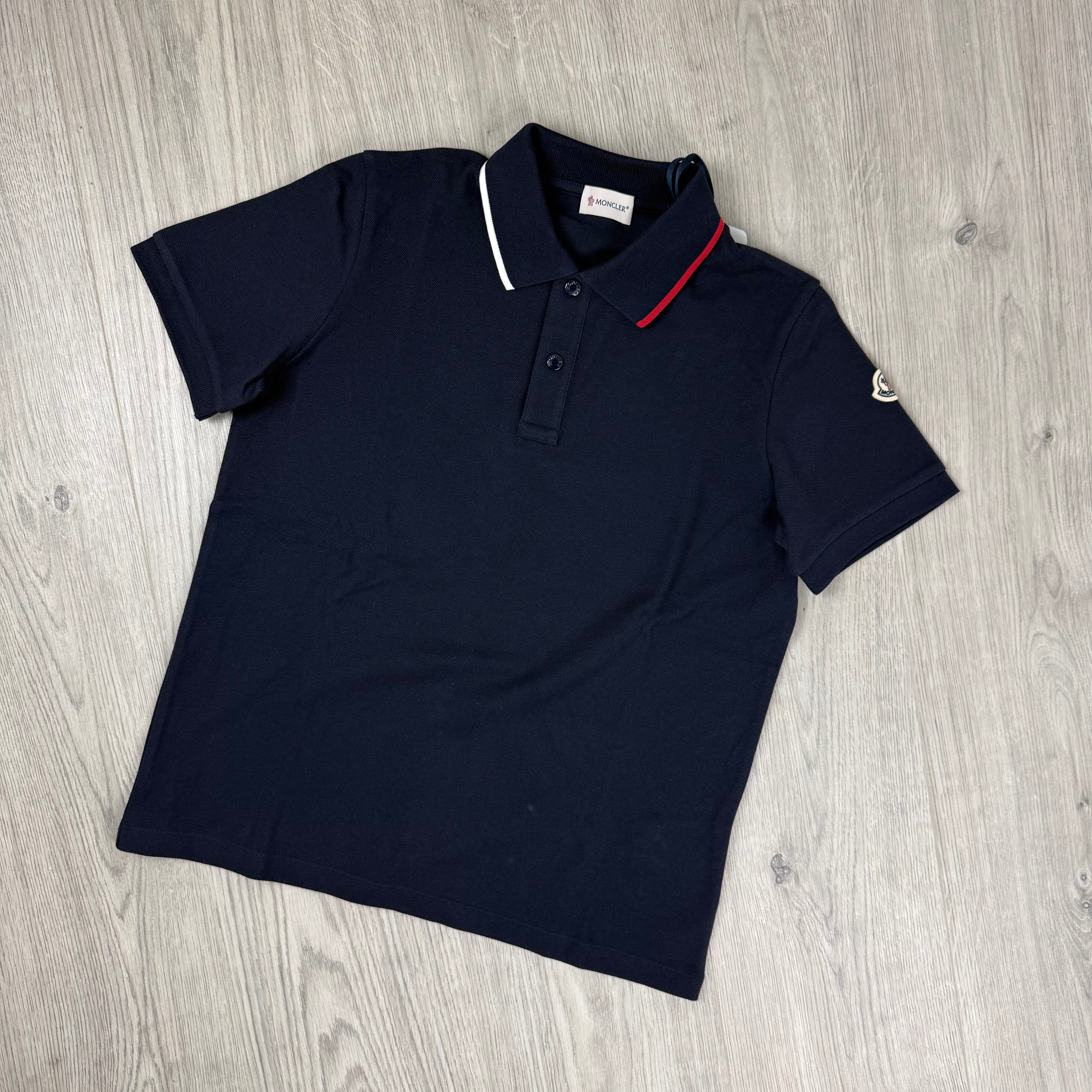 Moncler Junior Trim Polo Shirt - Navy