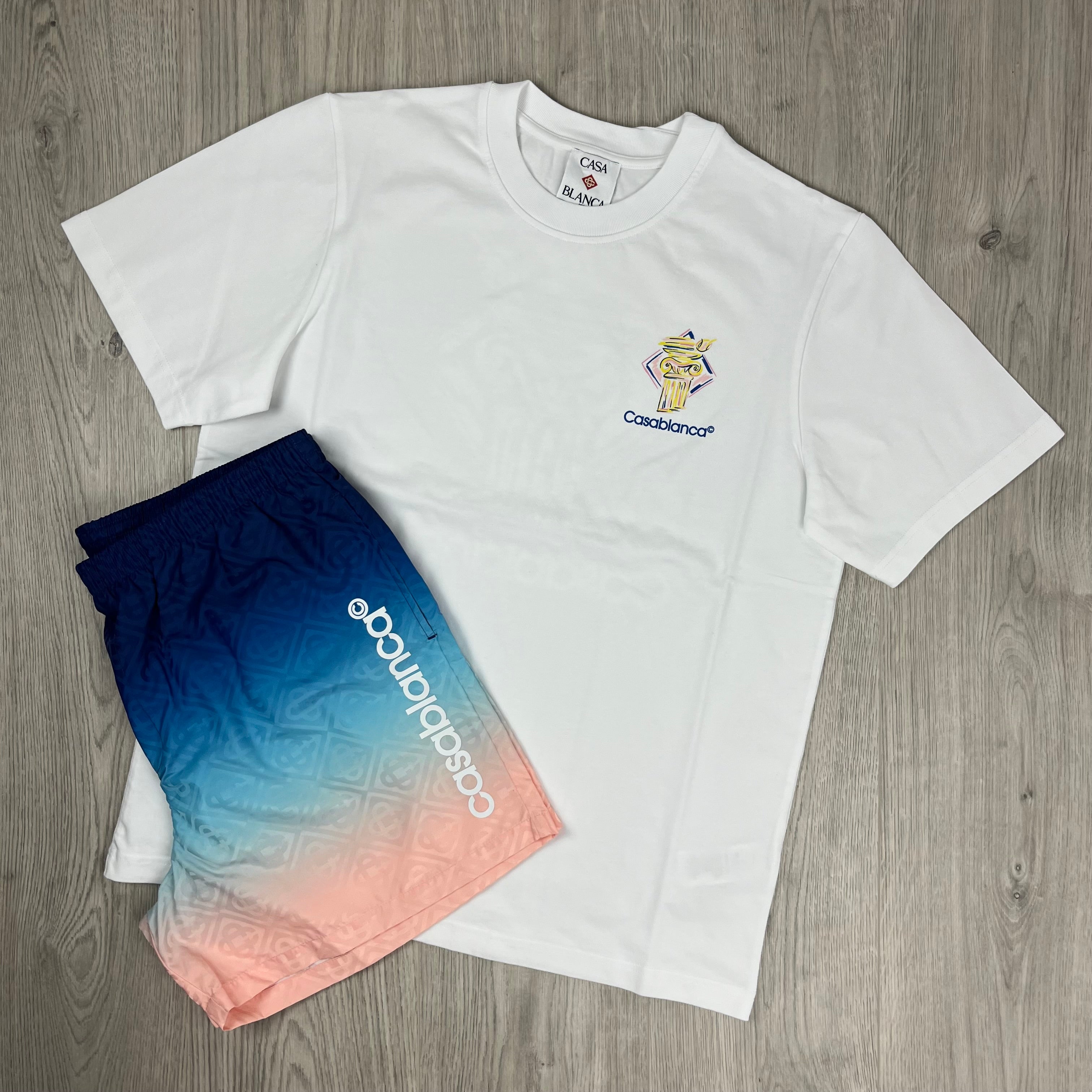 Men's Casablanca Paris Holiday Set in White/Blue. On sale at Open Attire.