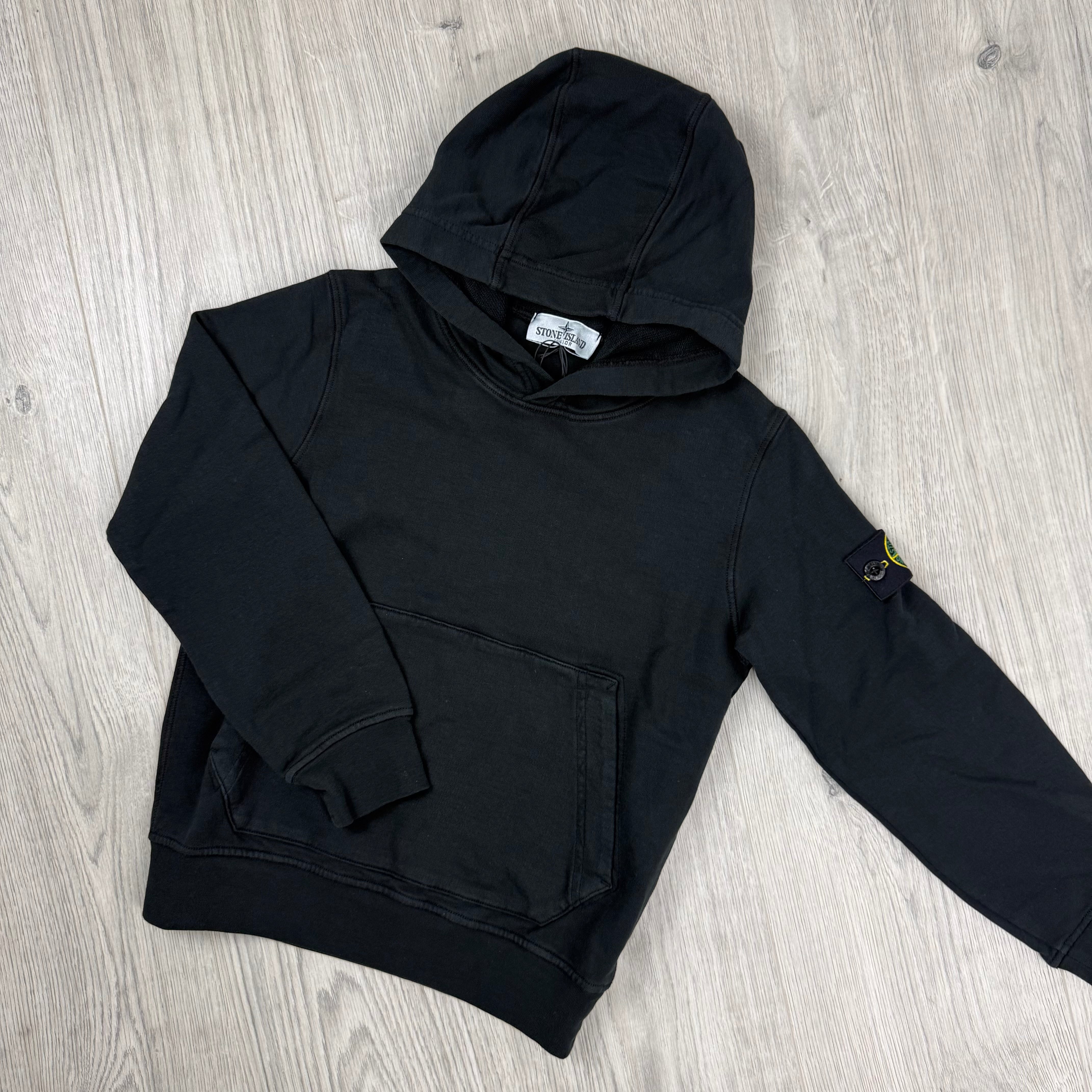 Stone Island Junior Pullover Hoodie - Black