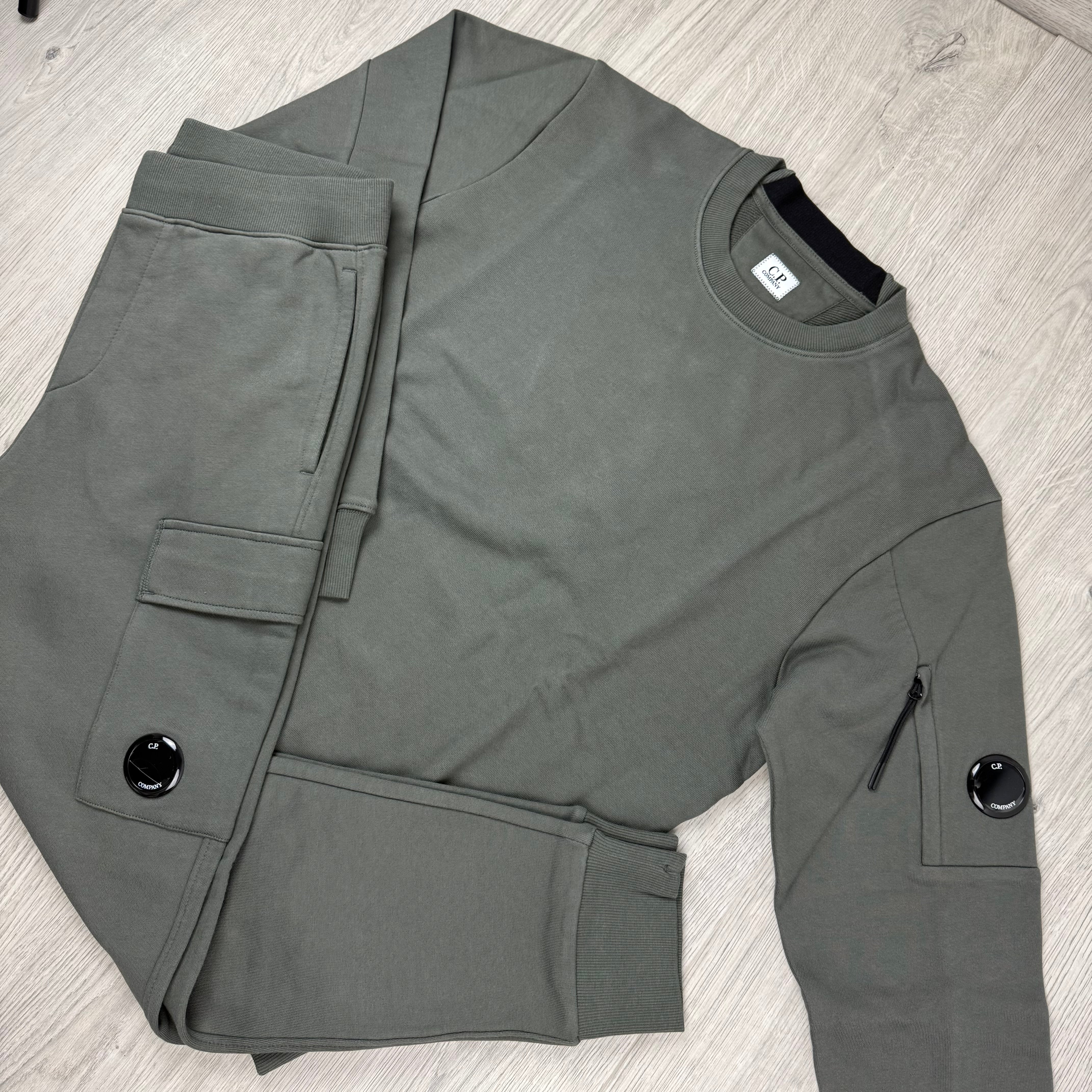 CP Company Raised Fleece Tracksuit - Gunmetal