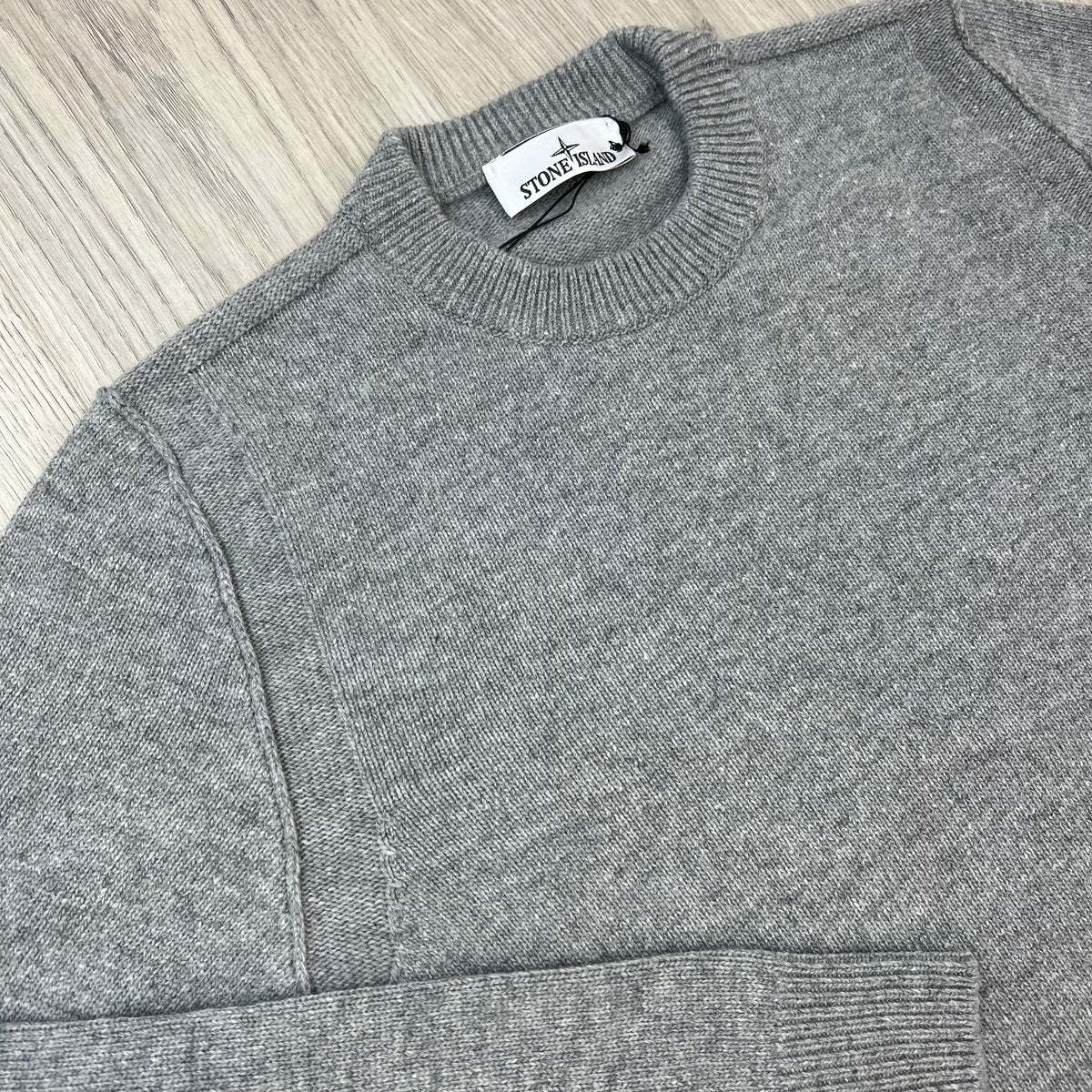Stone Island Lambswool Knit Sweatshirt - Grey Melange