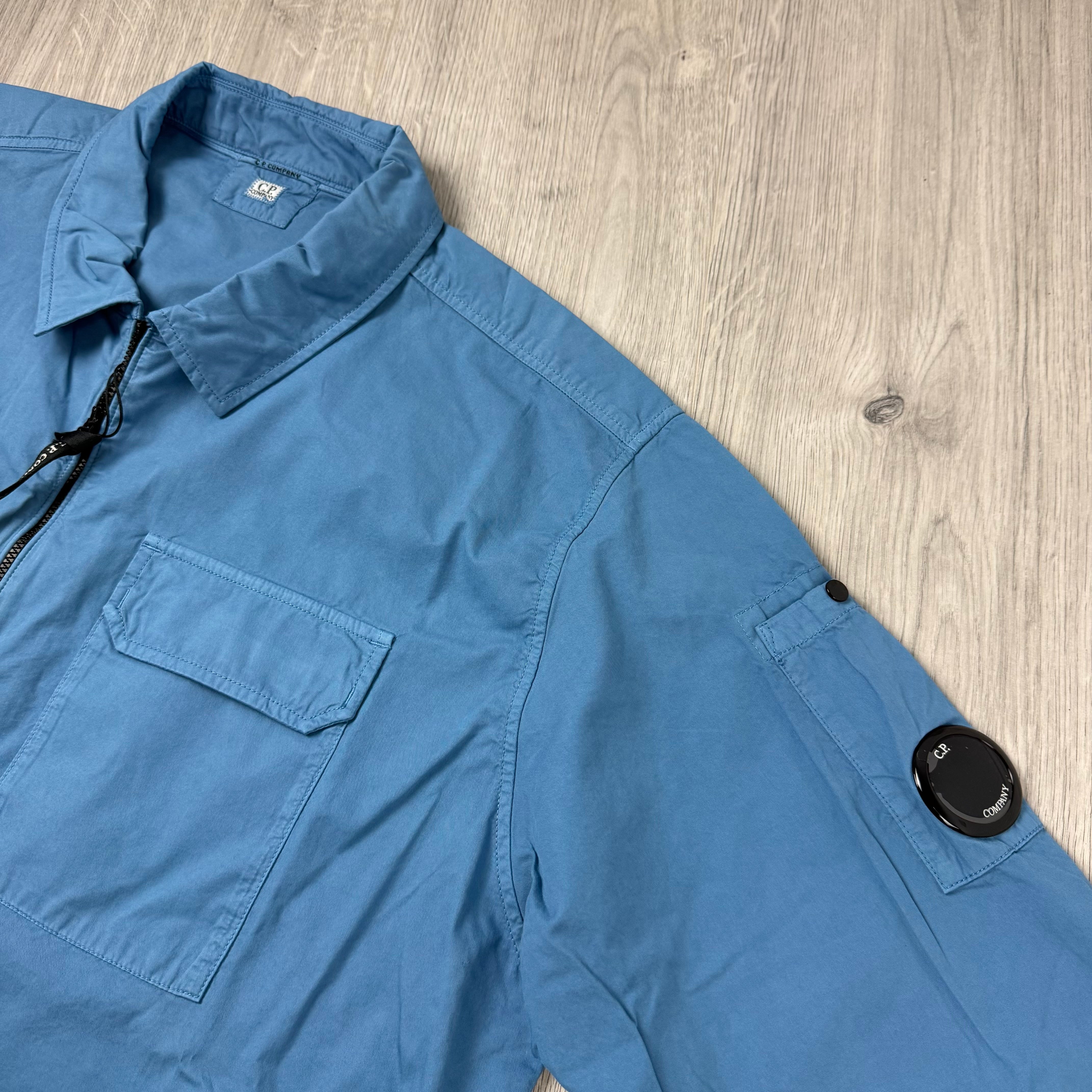 CP Company Zip Overshirt - Aegean Blue
