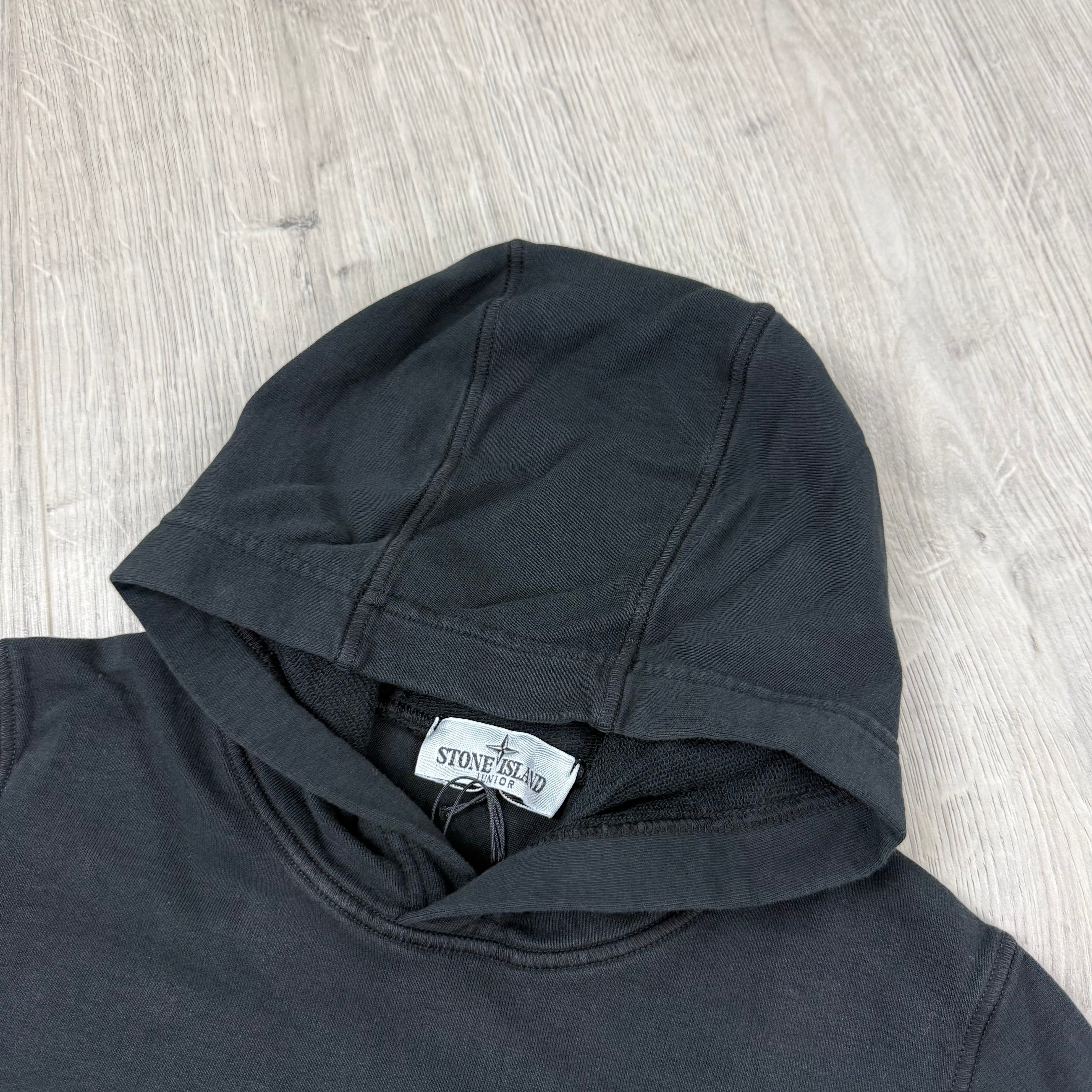 Stone Island Junior Pullover Hoodie - Black