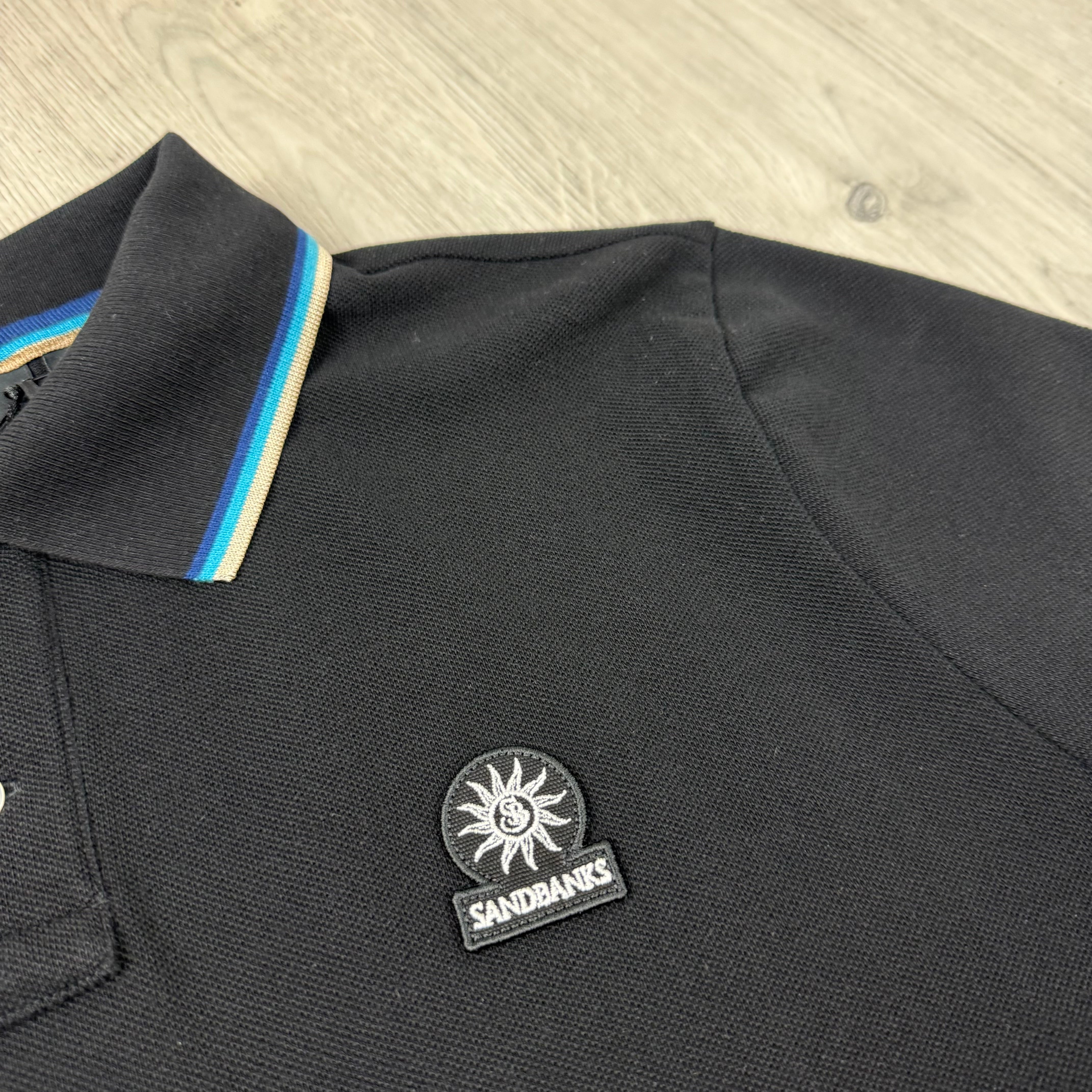 Sandbanks Badge Logo Polo Shirt - Black