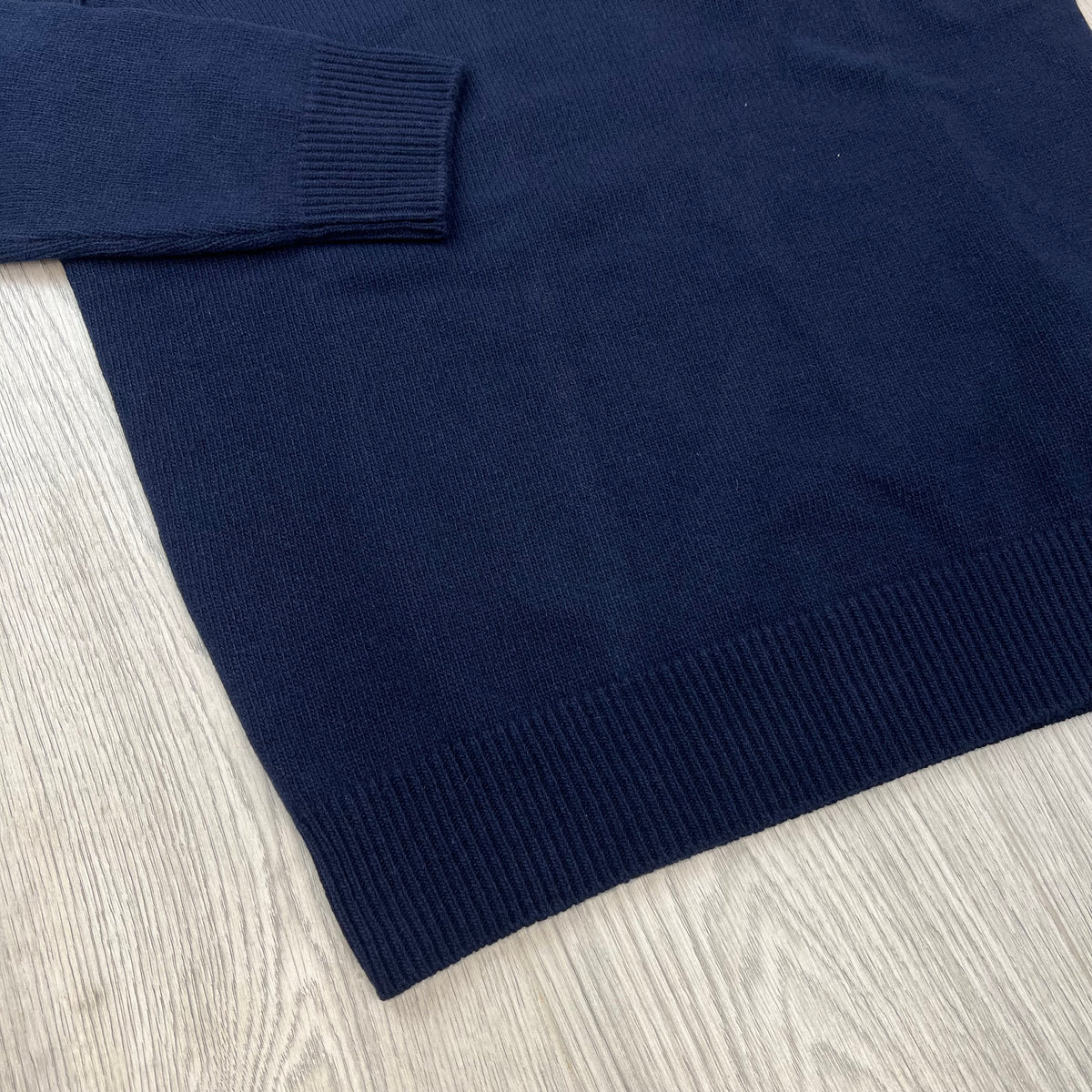 Stone Island Lambswool Knit Sweatshirt - Navy