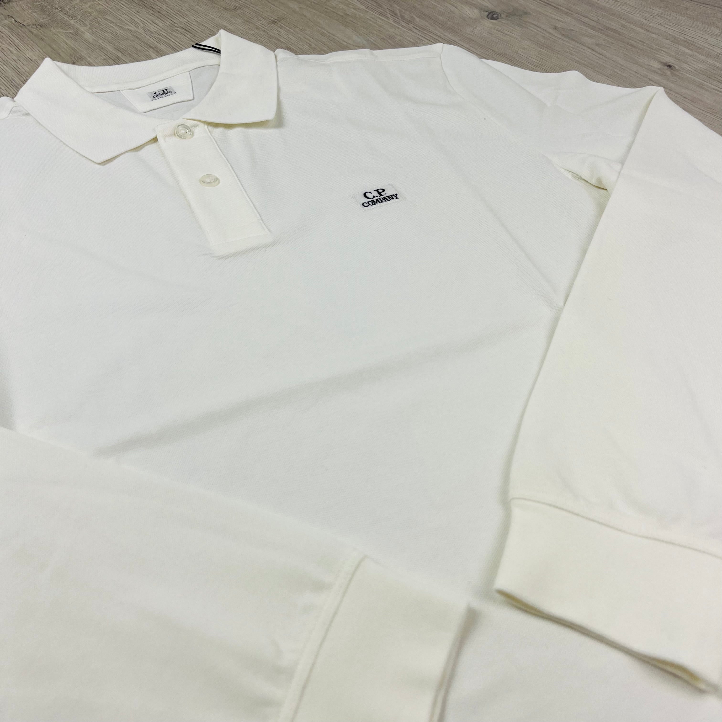 CP Company Piquet Polo Shirt - White