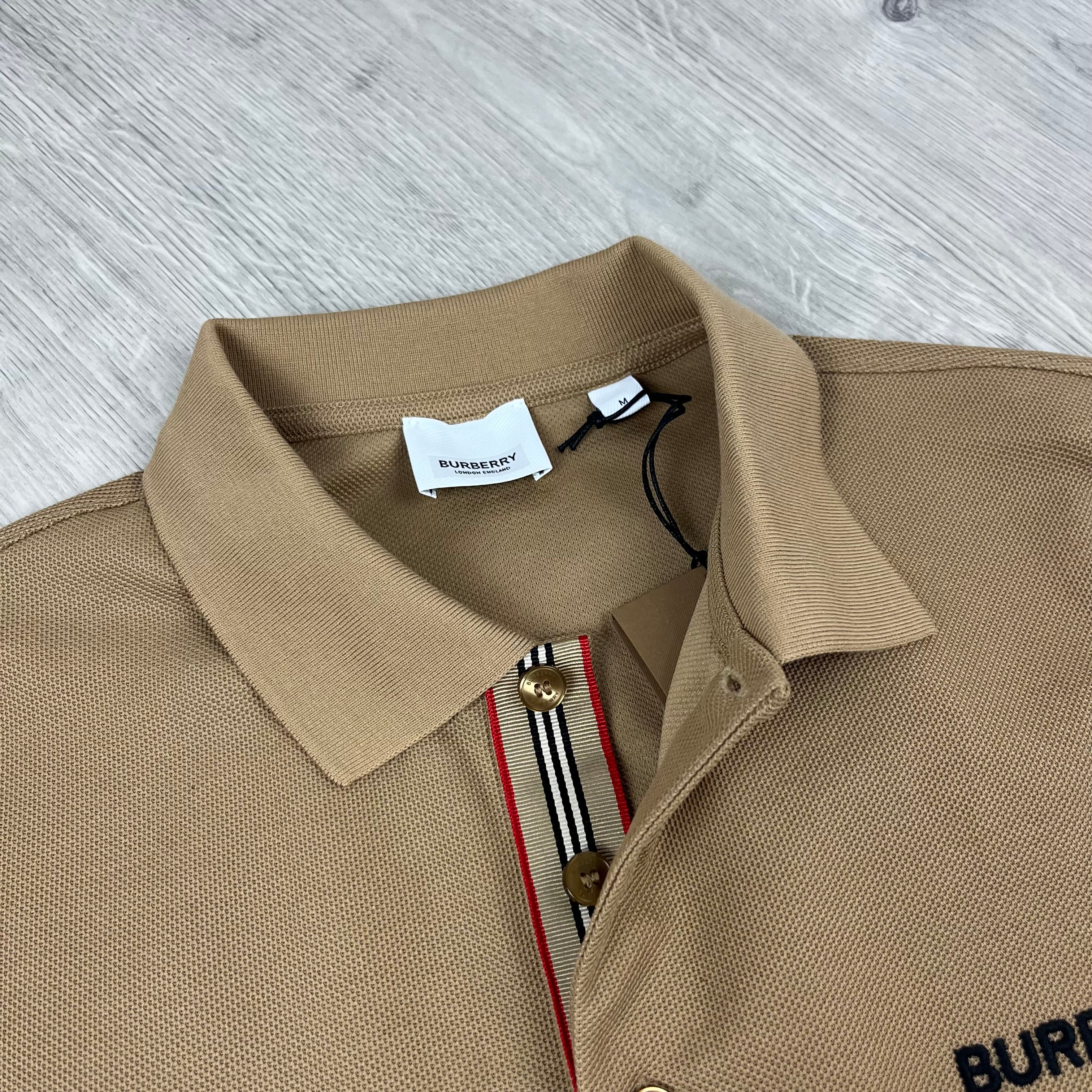 Men's Burberry 'Hartford' Polo Shirt in Soft Fawn. On sale at Open Attire.
