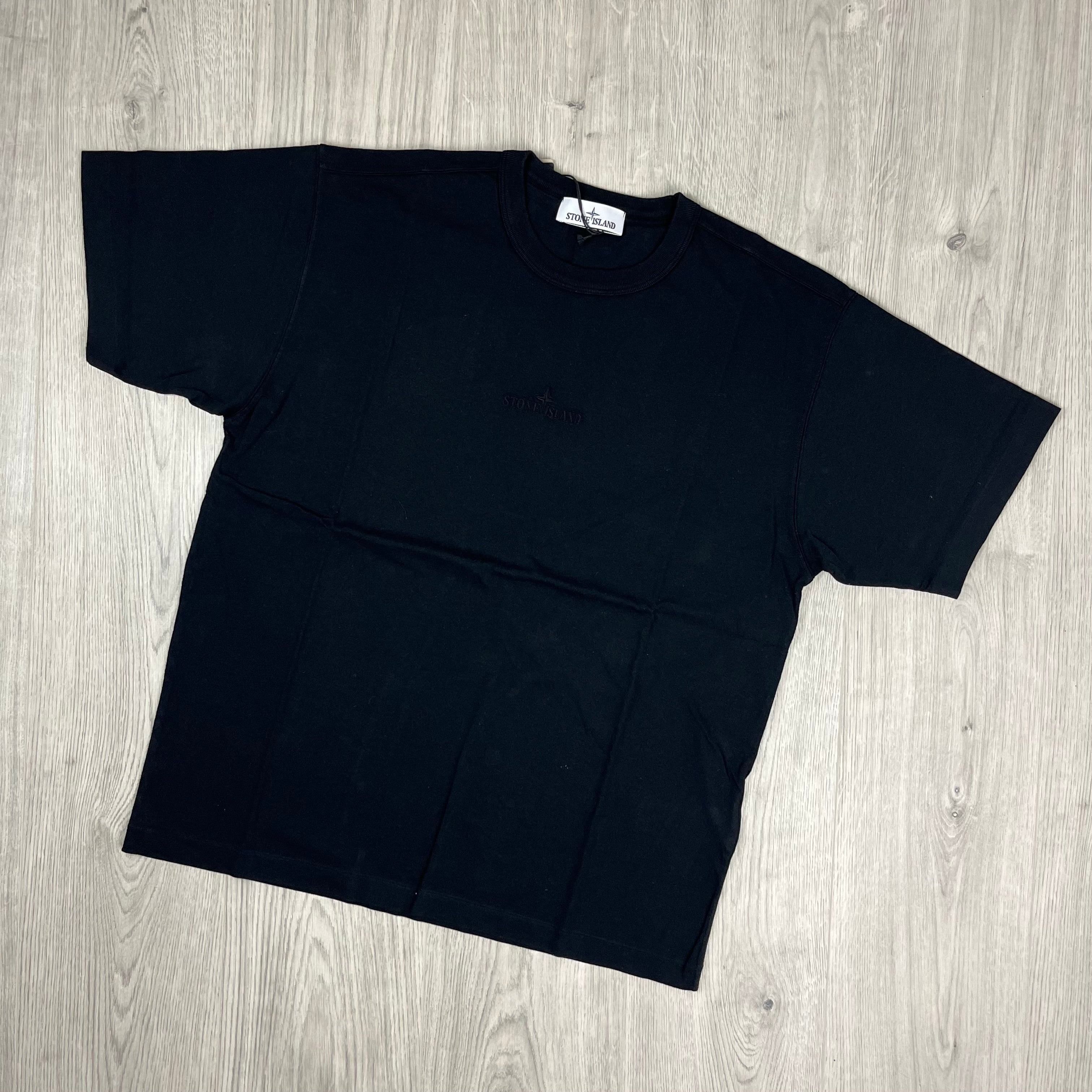 Stone Island Embroidered T-Shirt - Black