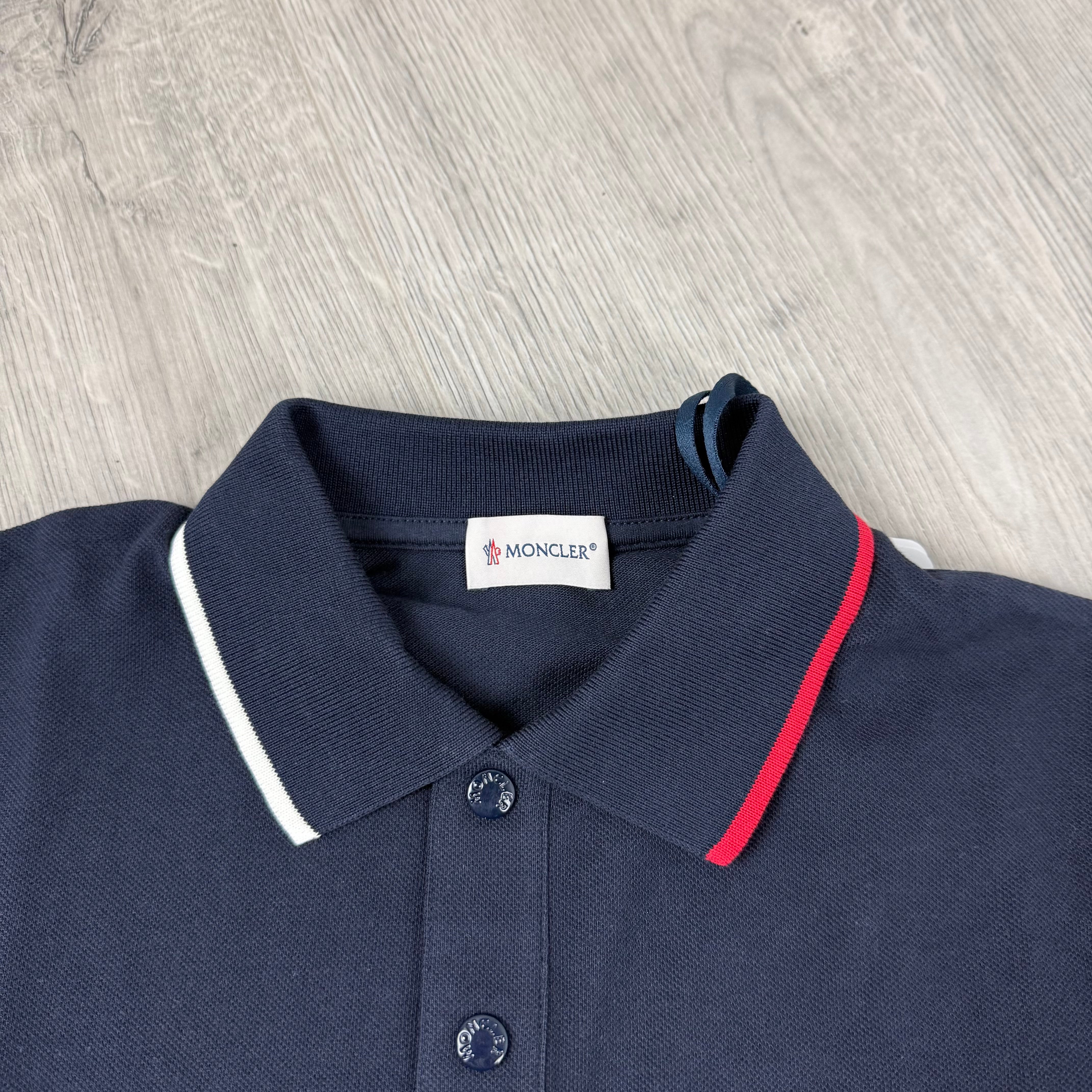 Moncler Junior Trim Polo Shirt - Navy