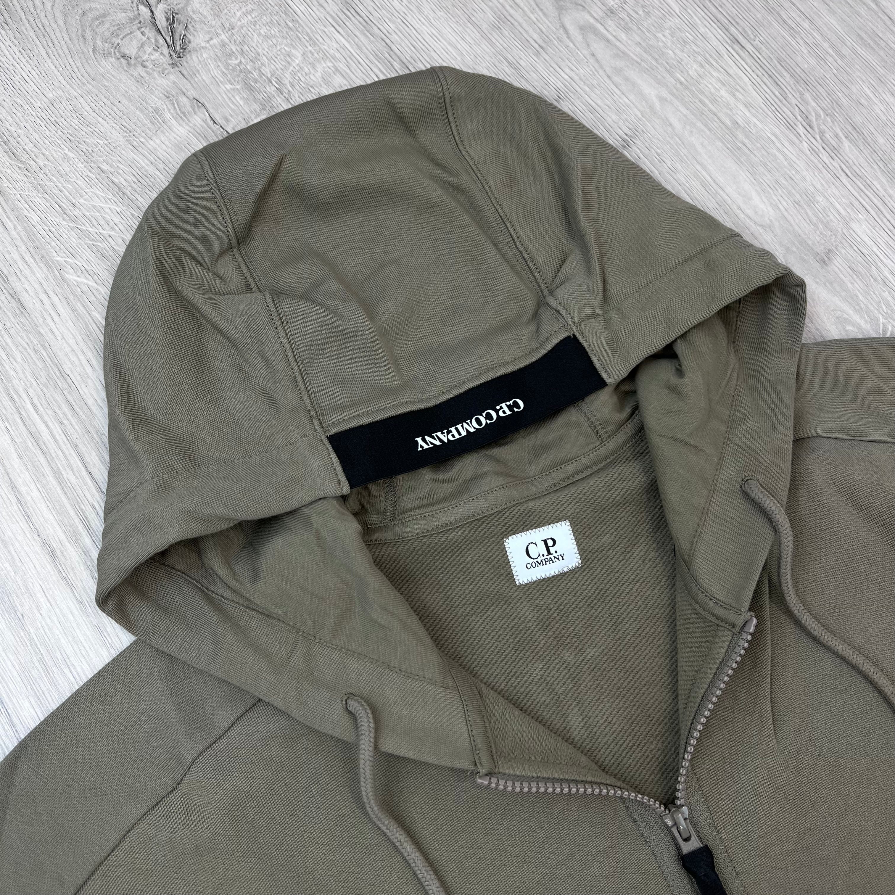 CP Company Raised Fleece Zip Hoodie - Fallen Rock