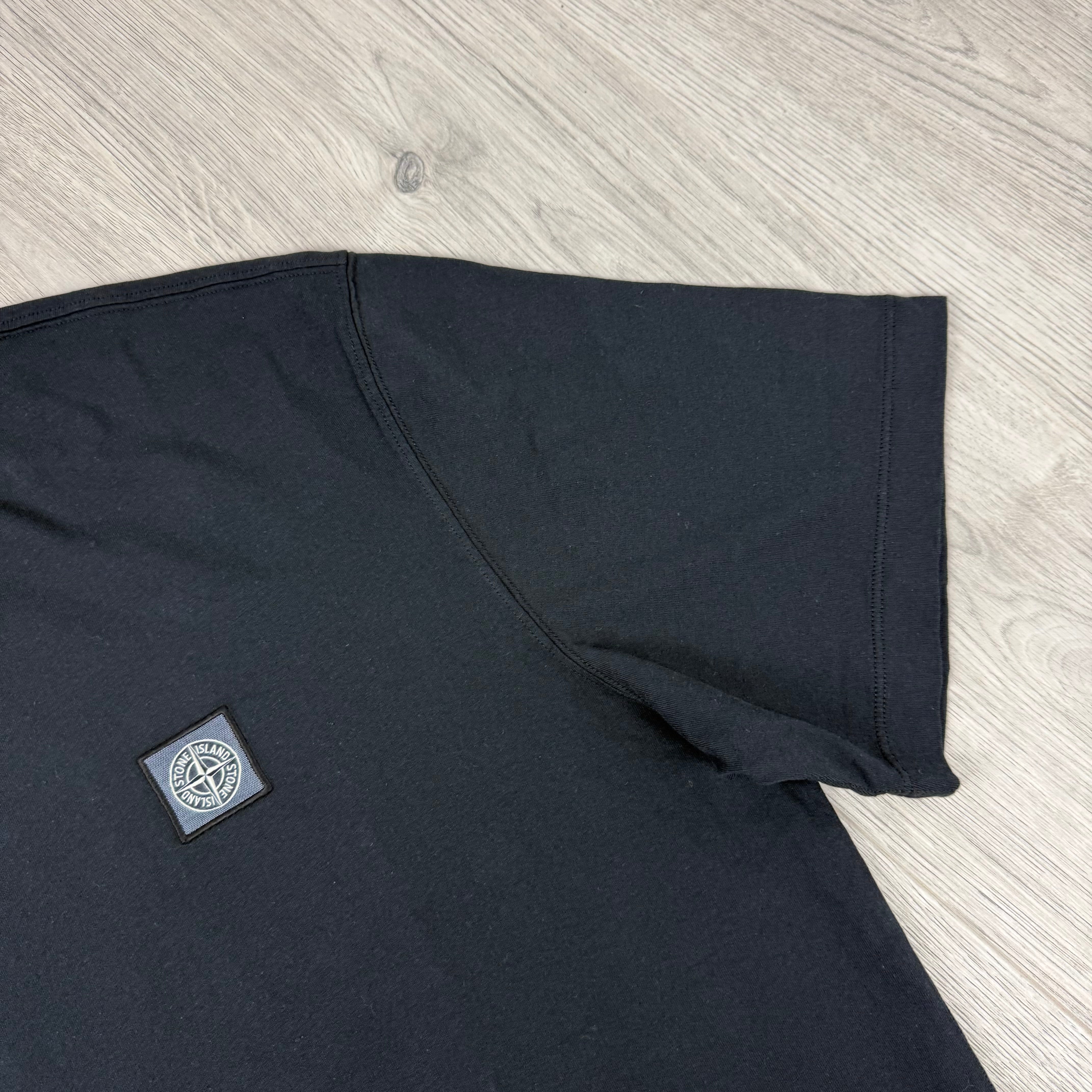 Stone Island Combed Organic Patch T-Shirt - Black