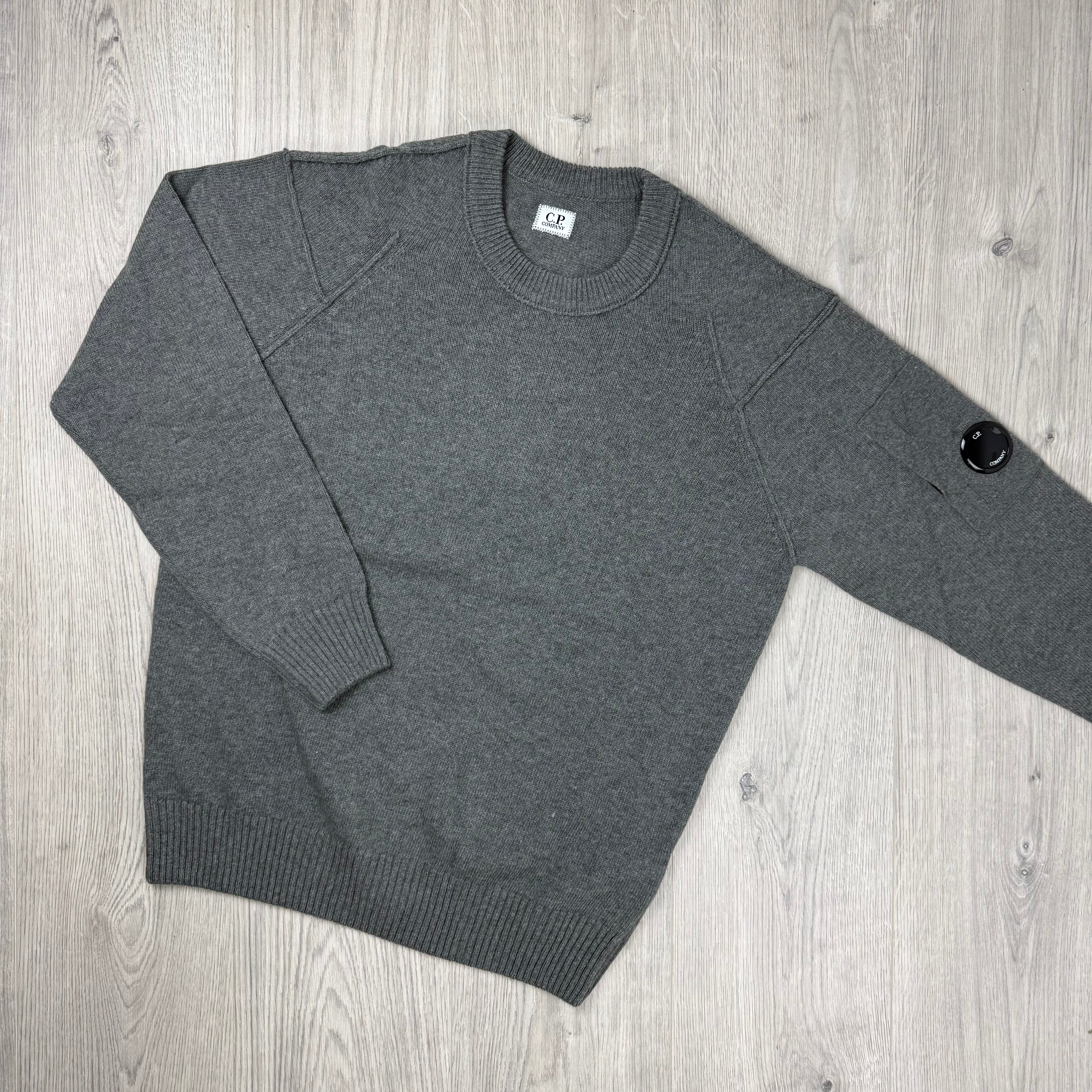 CP Company Lambswool Knit Sweatshirt - Gunmetal