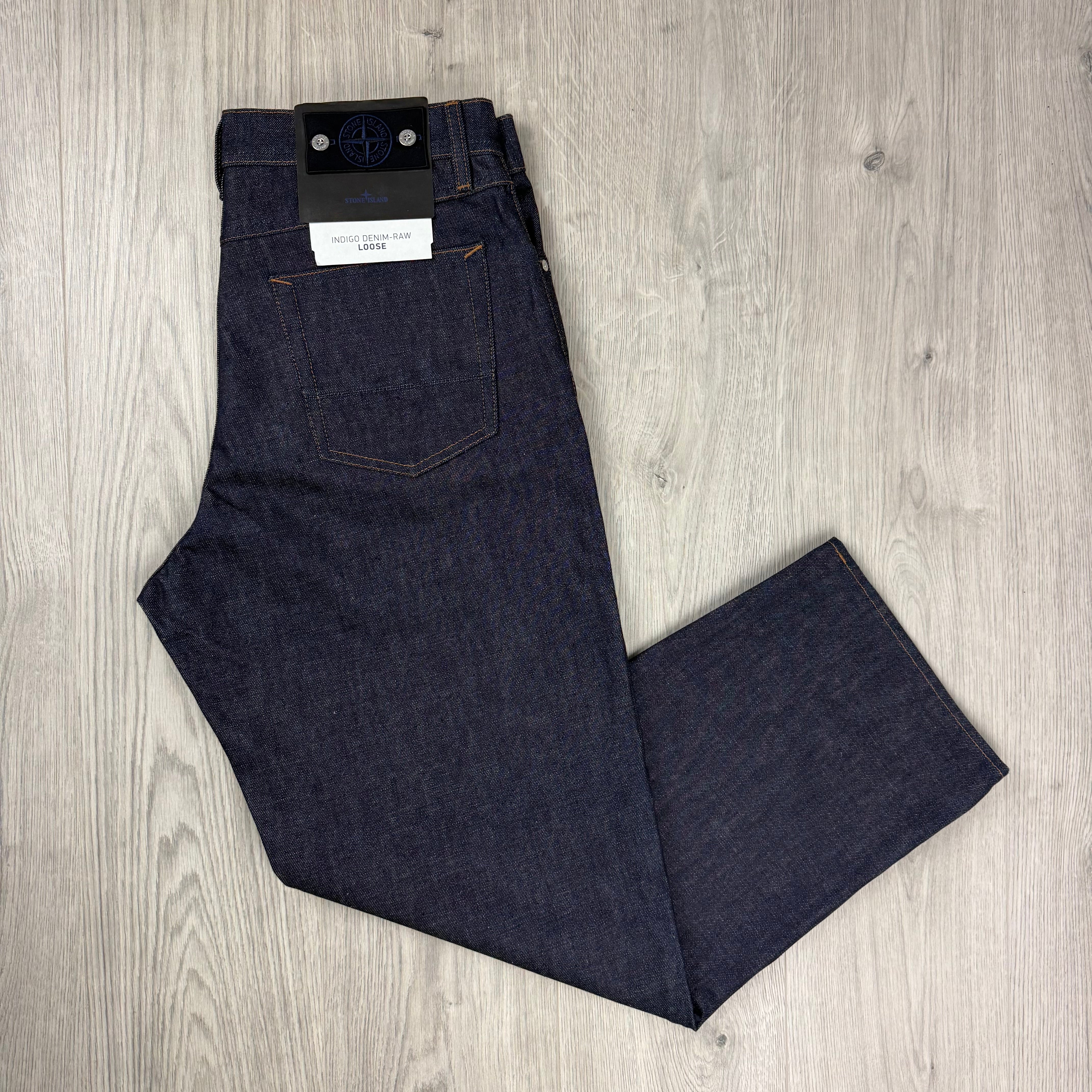 Stone Island Loose Raw Denim Jeans - Indigo