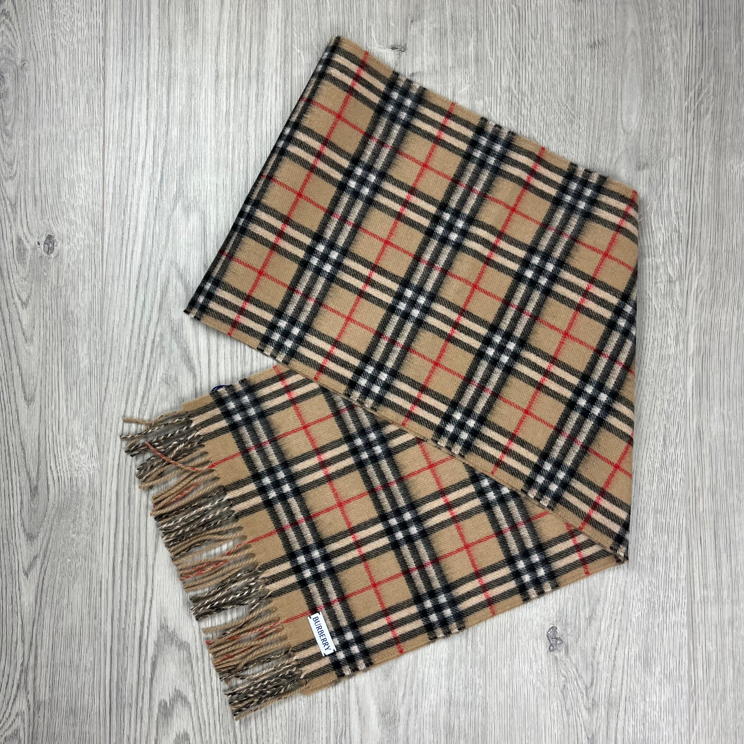 Burberry Reversible Cashmere Scarf in Archive Check. On sale at Open Attire.
