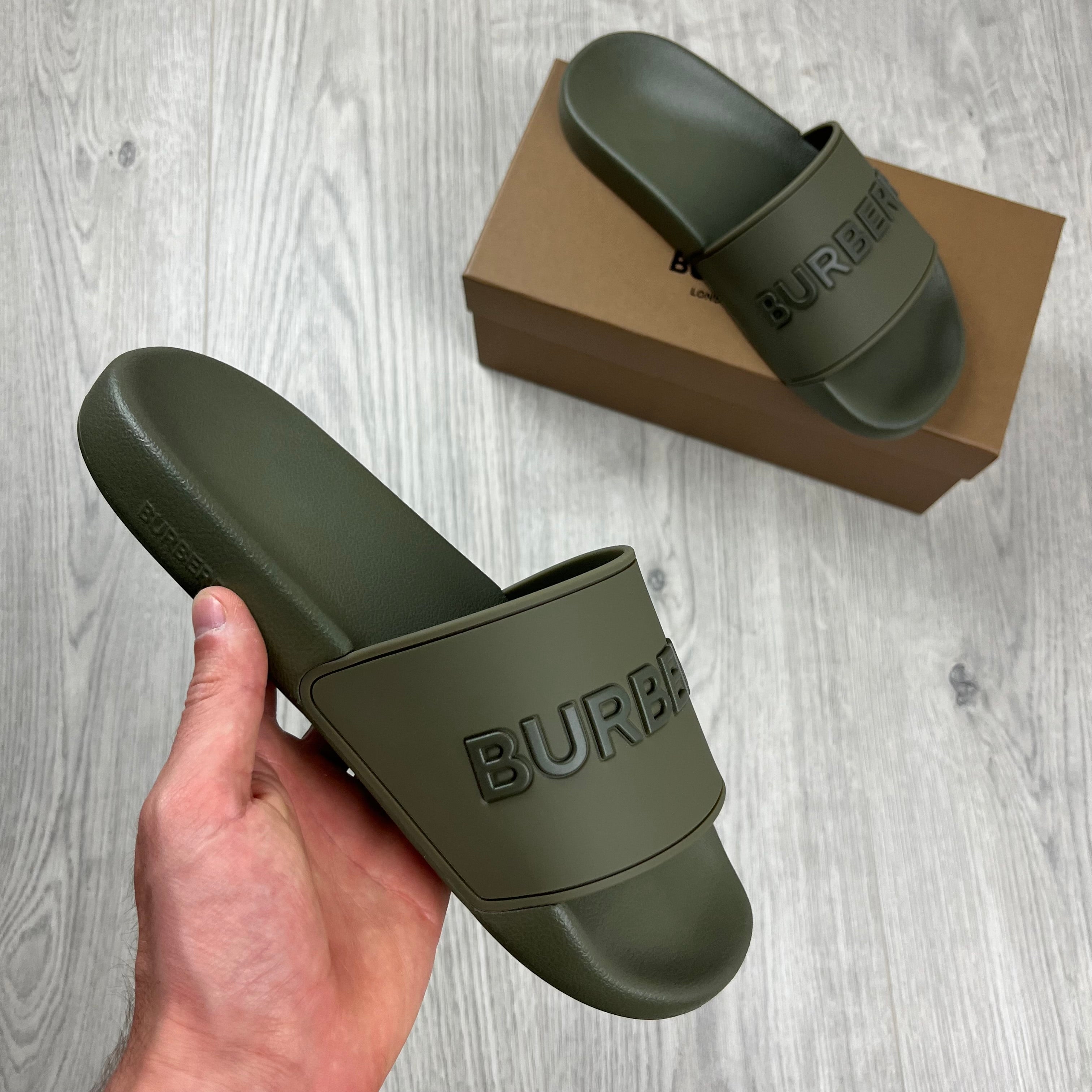 Burberry Furley Slides - Khaki