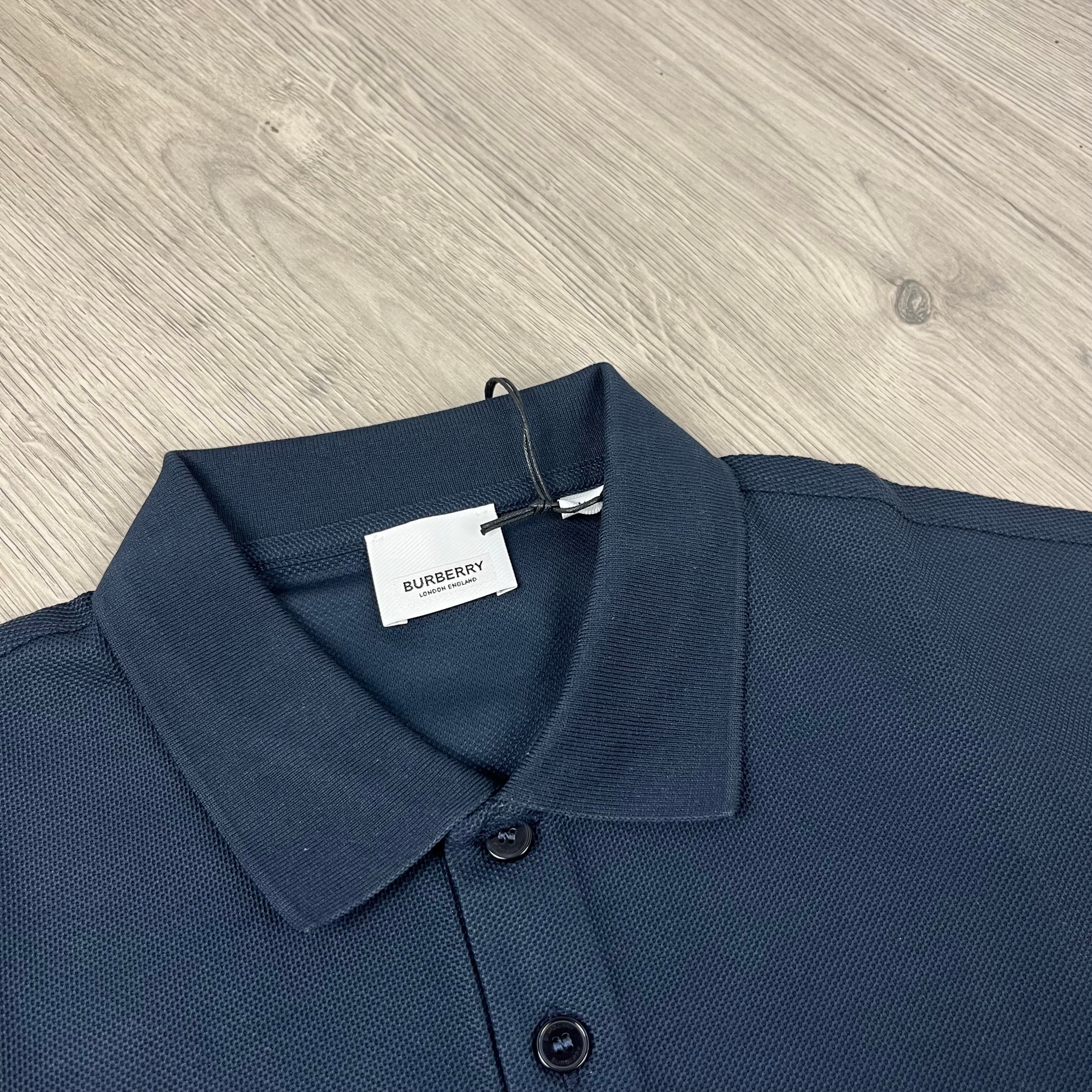 Burberry 'Hartford' Polo Shirt in Navy Blue. On sale at Open Attire.