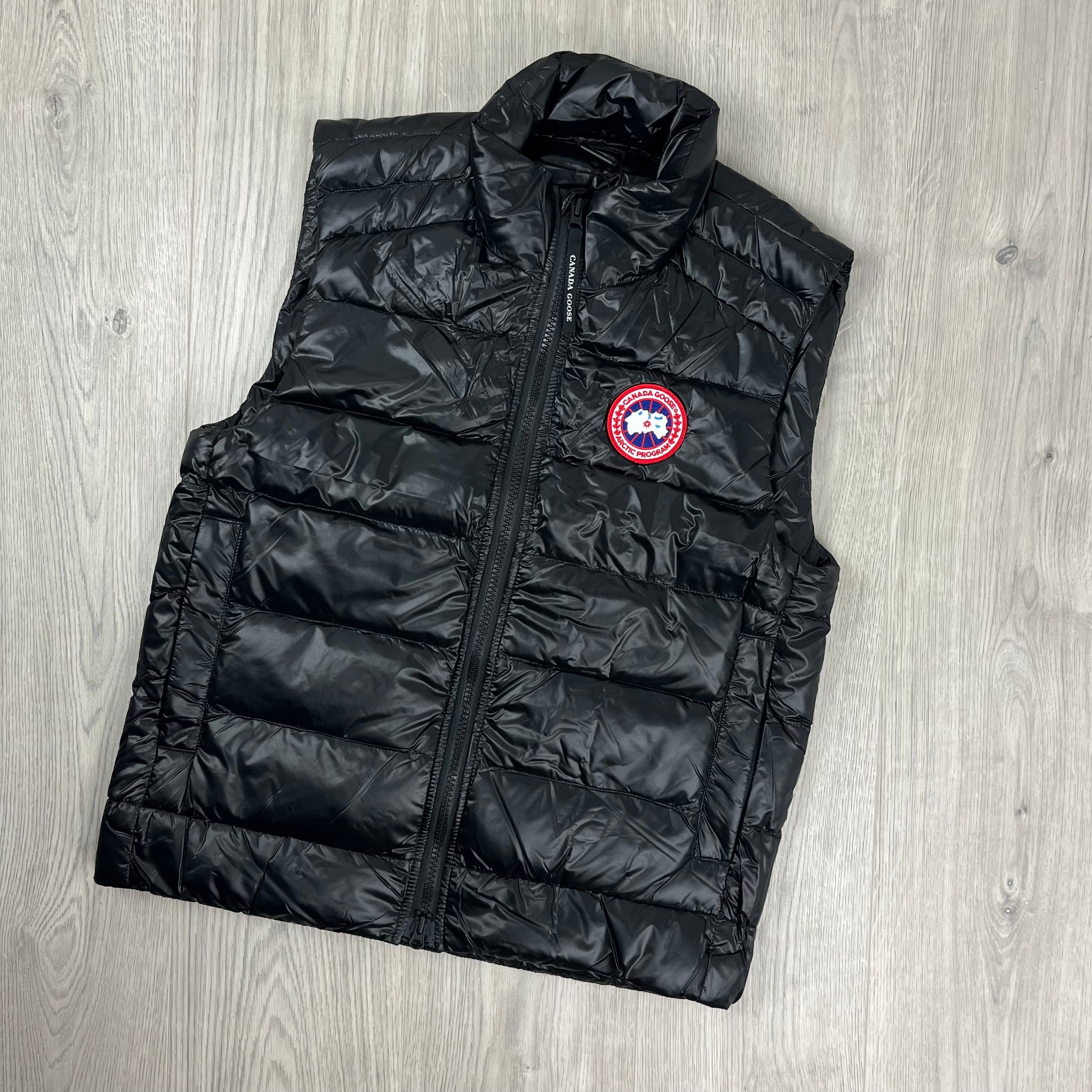 Men's Canada Goose Crofton Down Gilet in Black. On sale at Open Attire.
