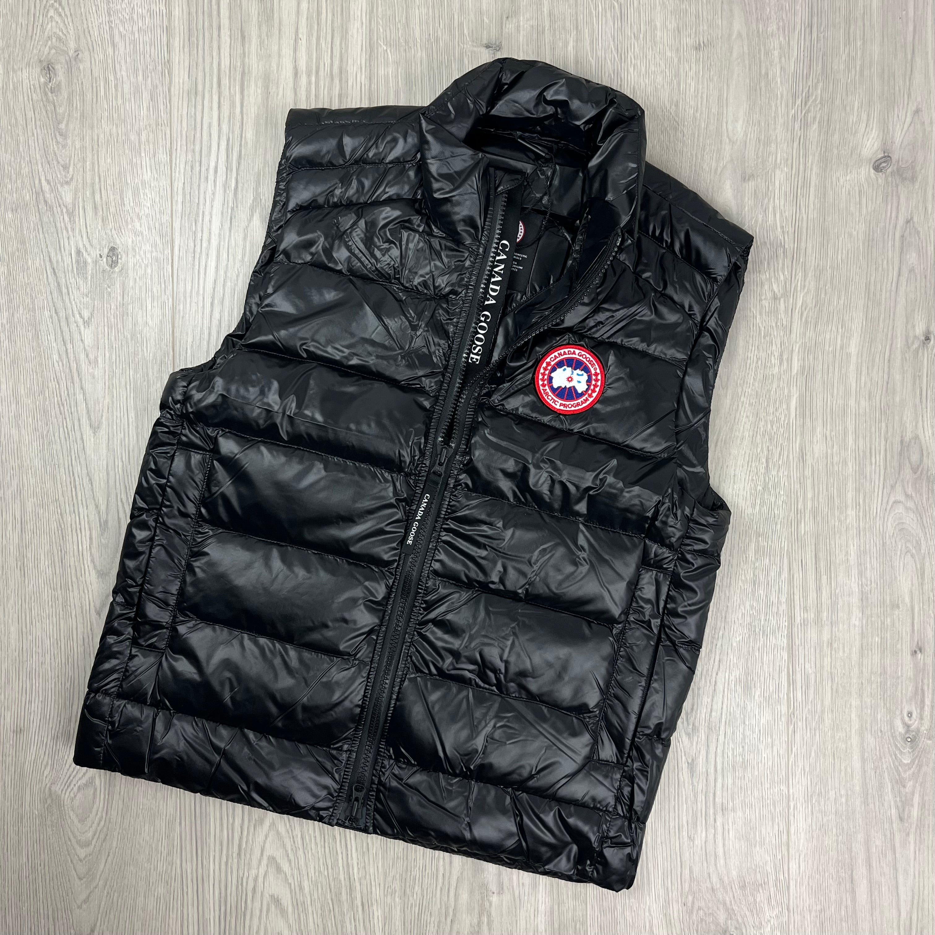 Men's Canada Goose Crofton Down Gilet in Black. On sale at Open Attire.