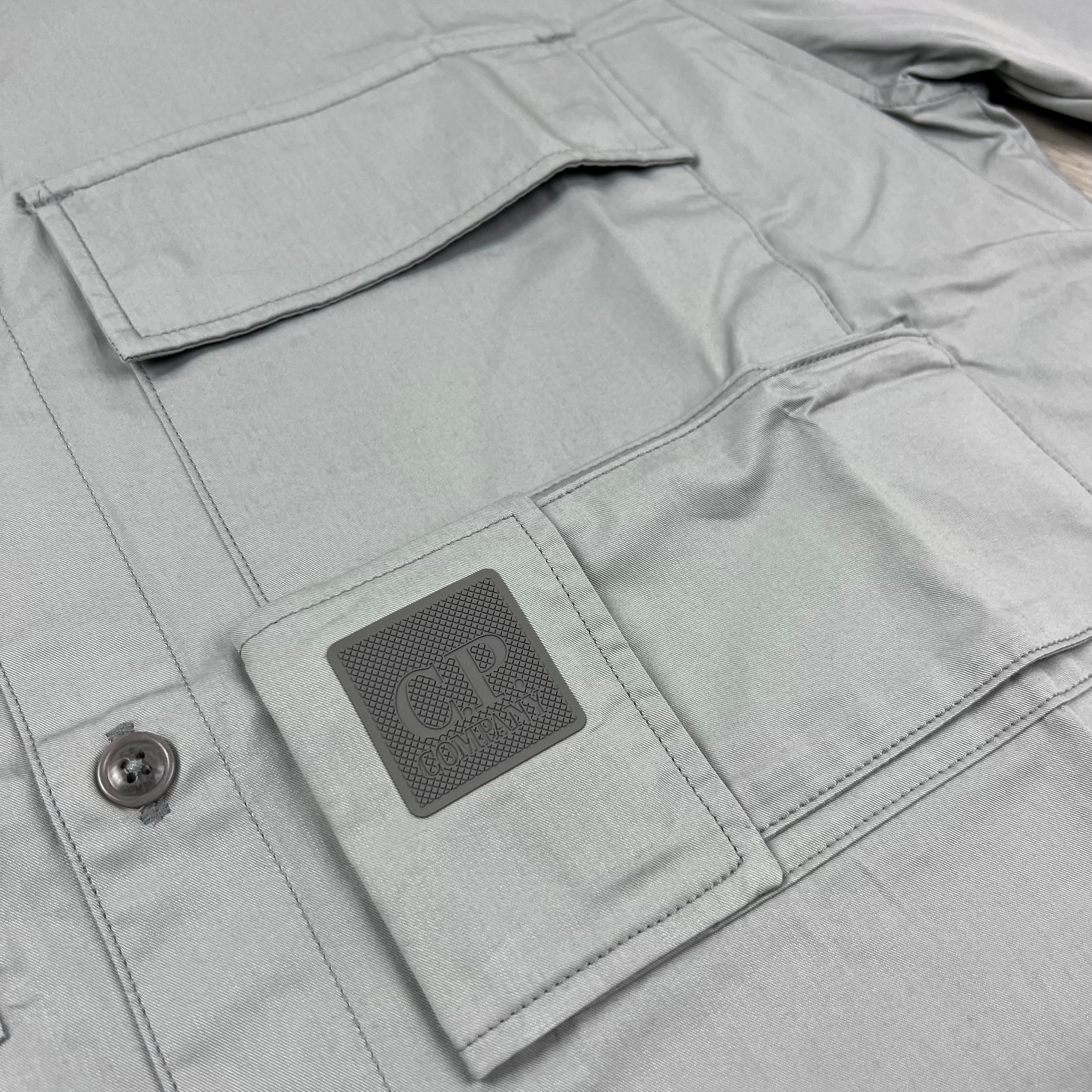CP Company Metropolis Series Overshirt in Limestone Grey. On sale at Open Attire.