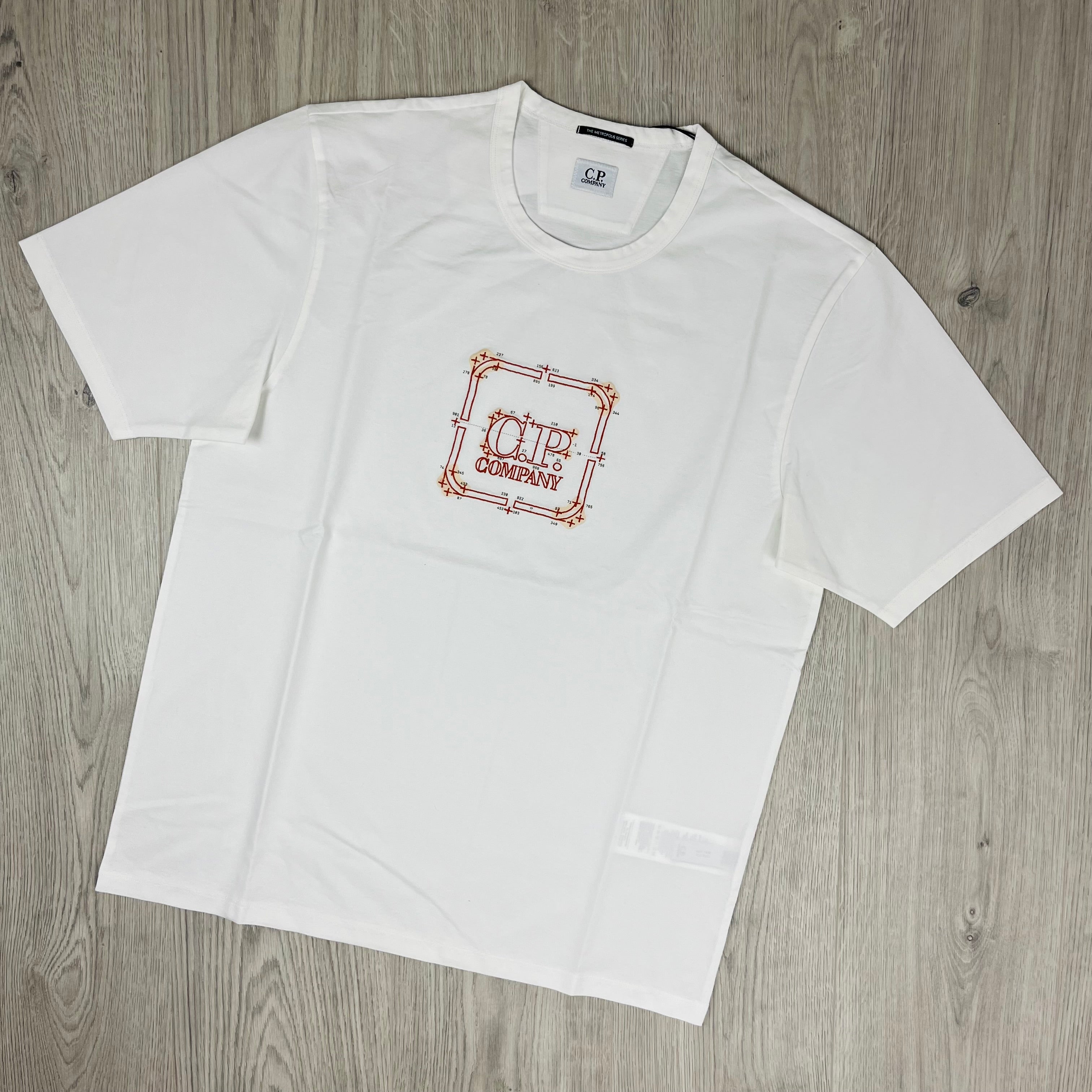 Men's CP Company Metropolis T-Shirt in Gauze White. On sale at Open Attire.