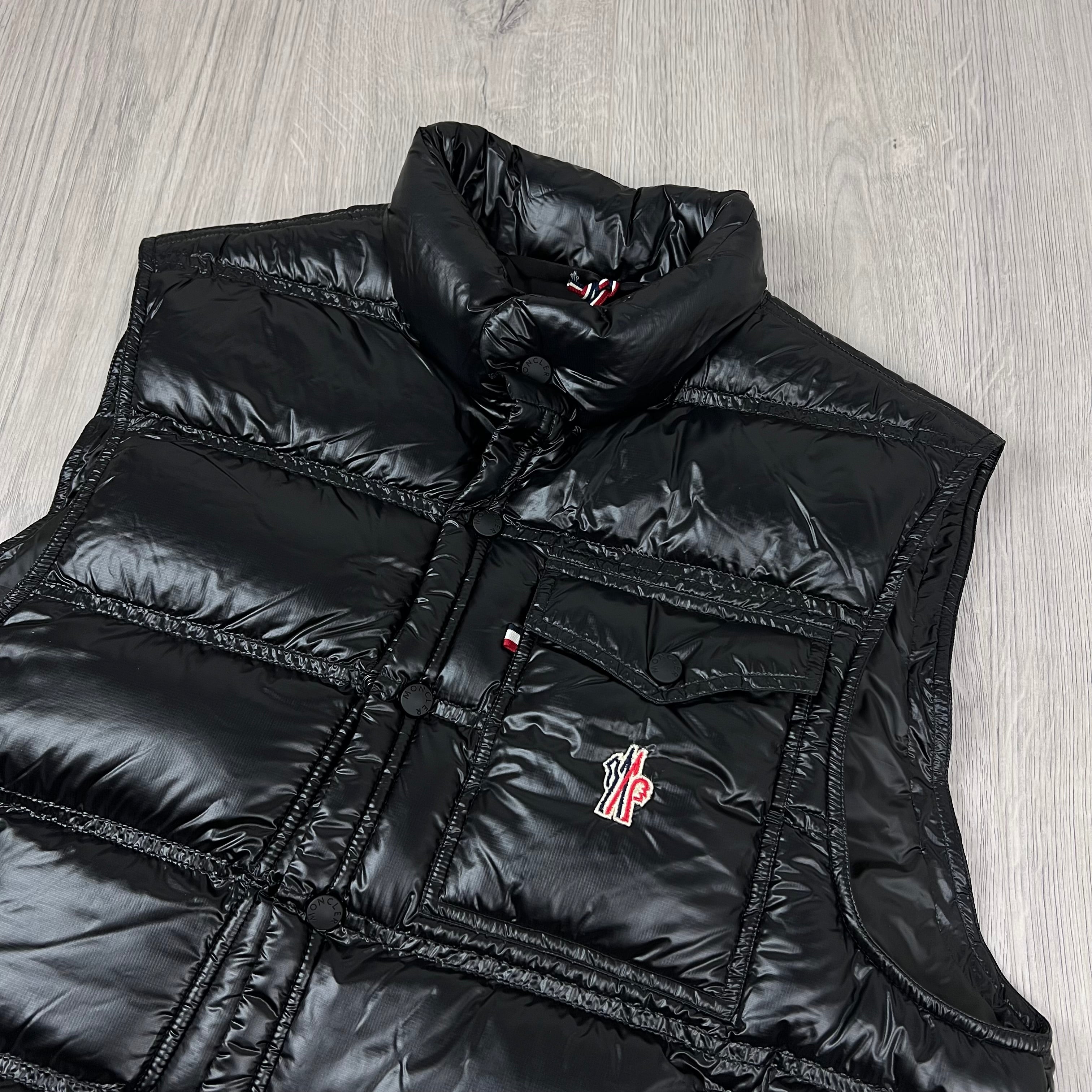 Men's Moncler Grenoble Nantu Gilet in Black. On sale at Open Attire.