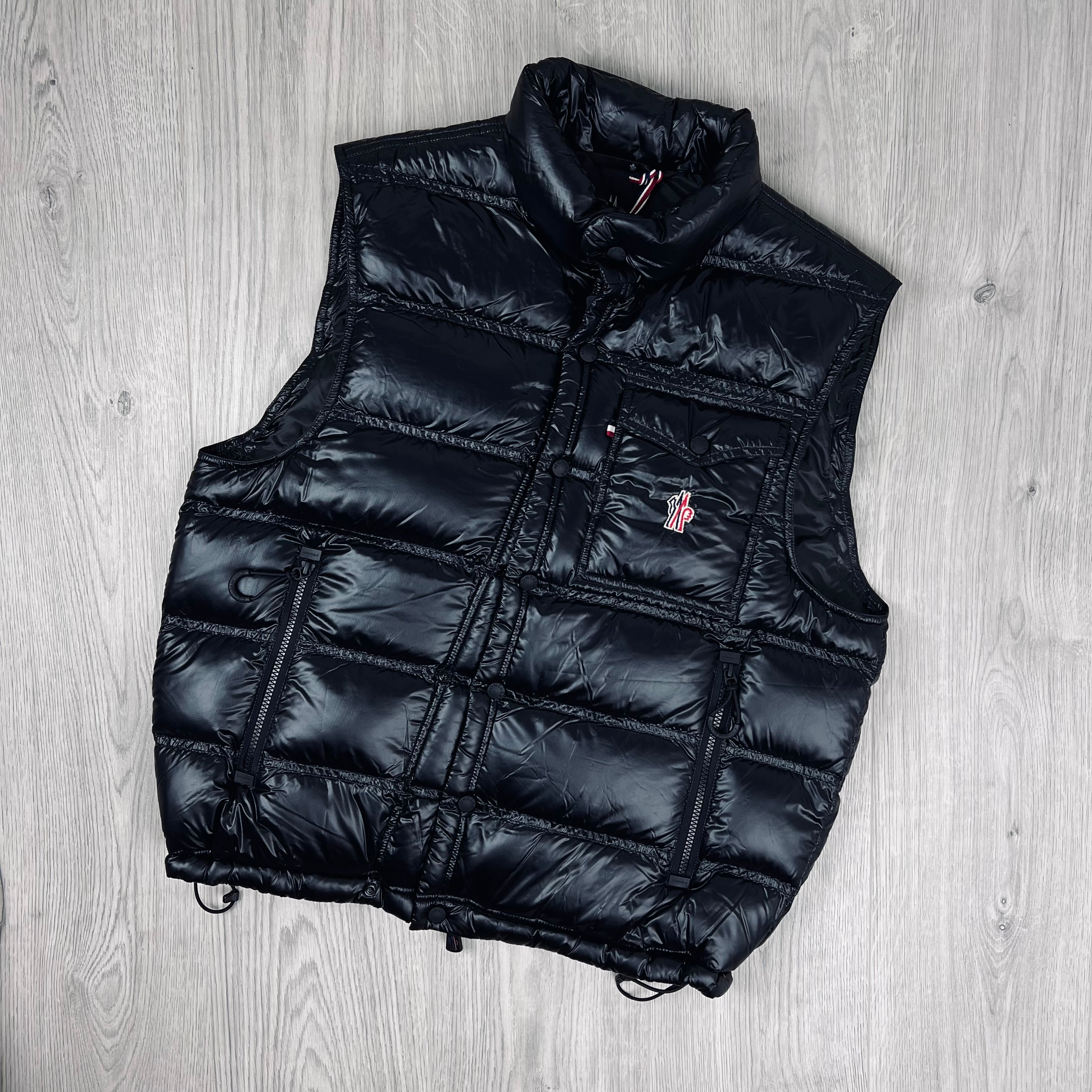 Men's Moncler Grenoble Nantu Gilet in Black. On sale at Open Attire.