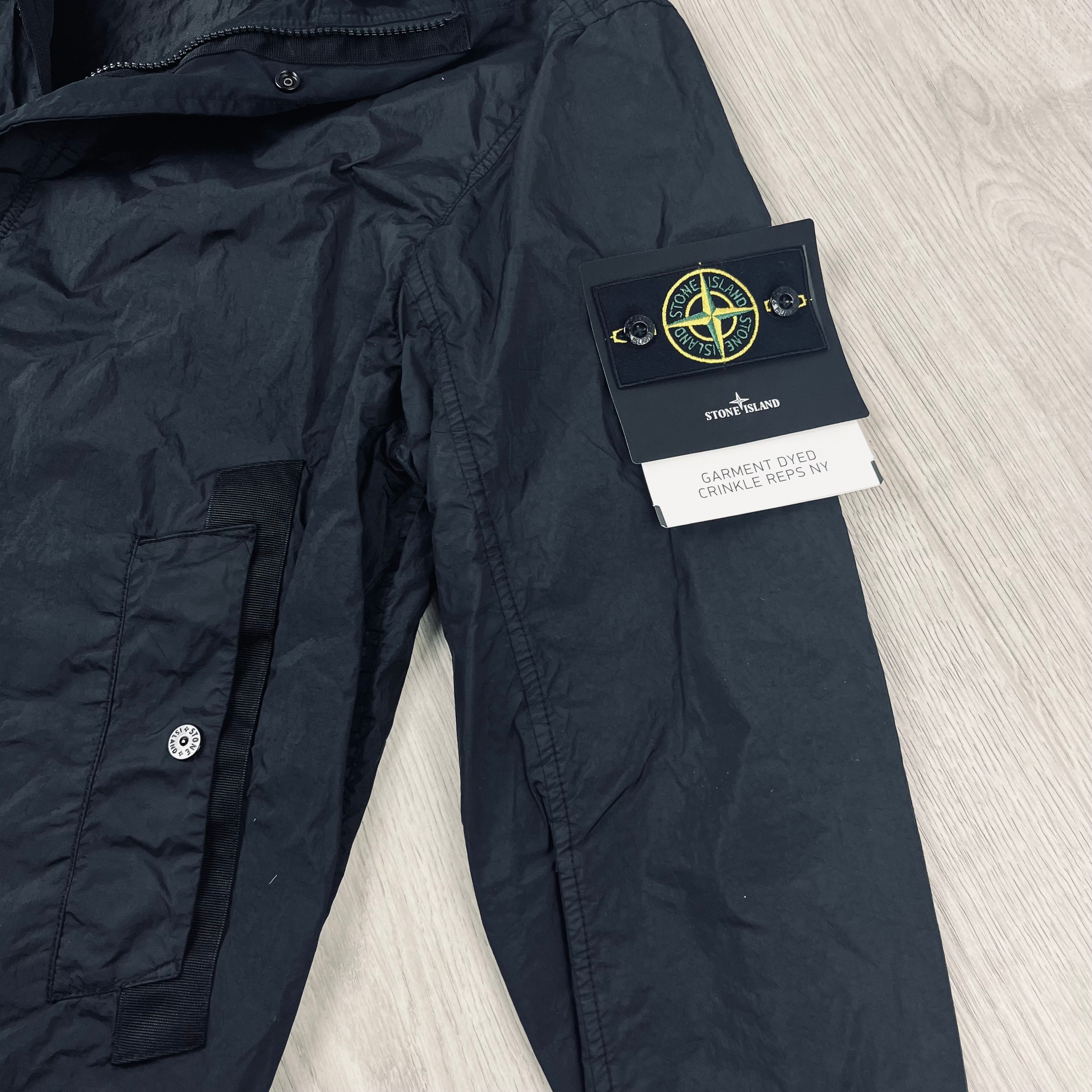 Stone Island Crinkle Reps R-NY Jacket in Black. On sale at Open Attire.