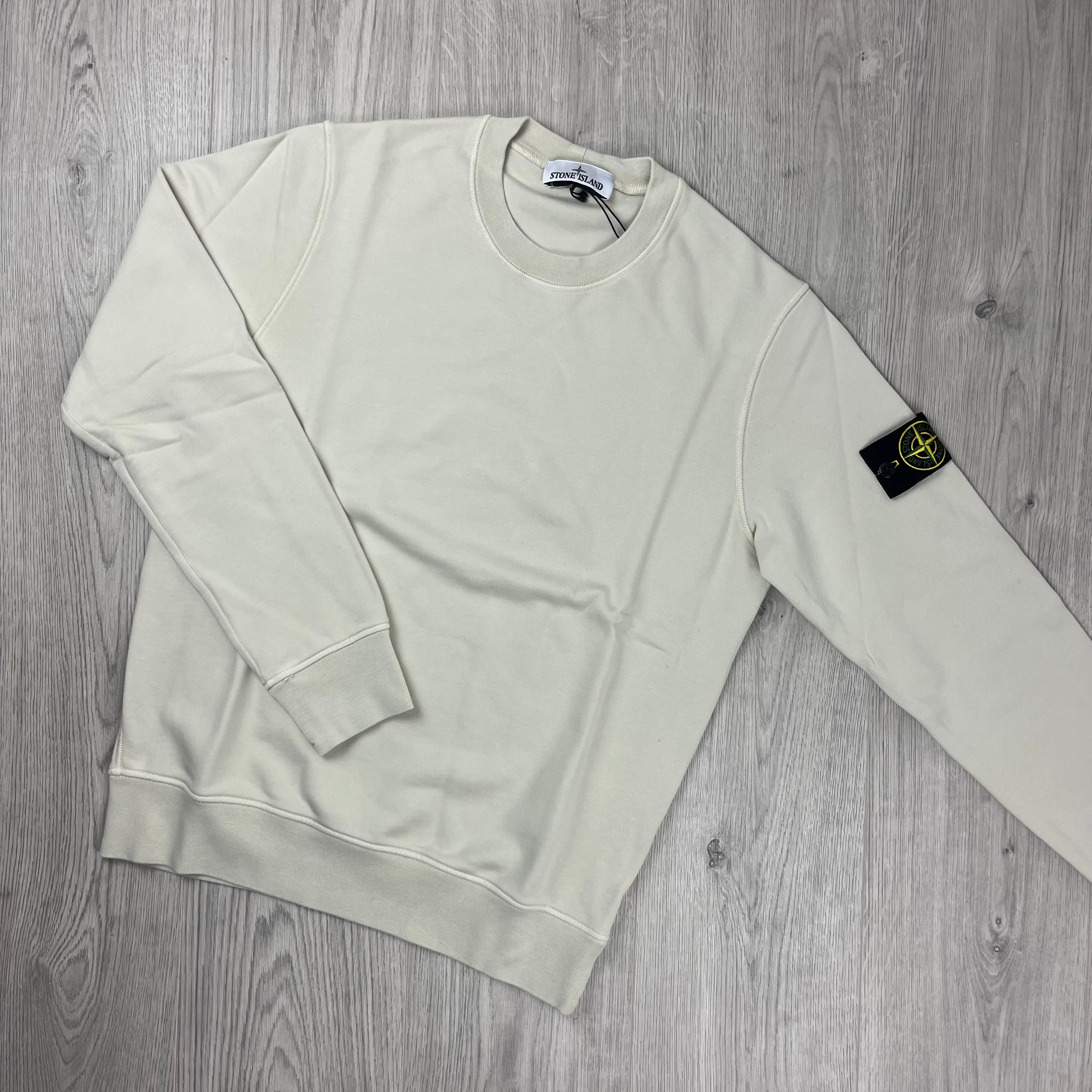 Stone Island Dyed Cotton Sweatshirt in Sand Beige. On sale at Open Attire.