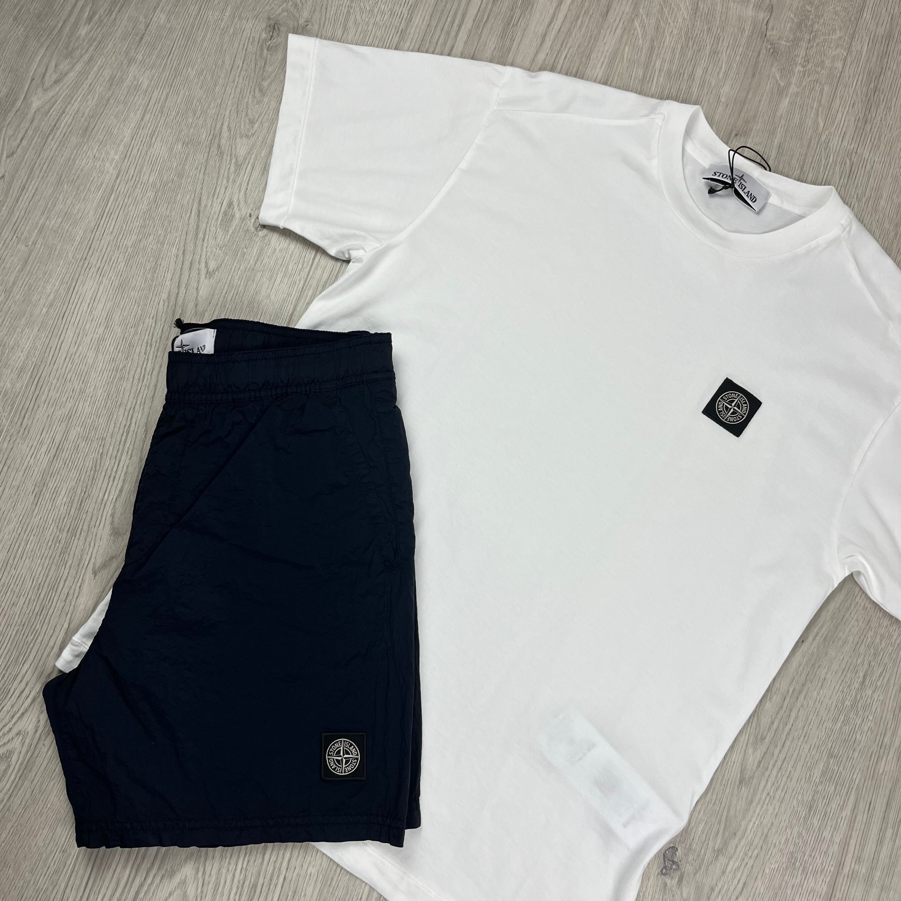 Stone Island Holiday Set in White/Navy. On sale at Open Attire.