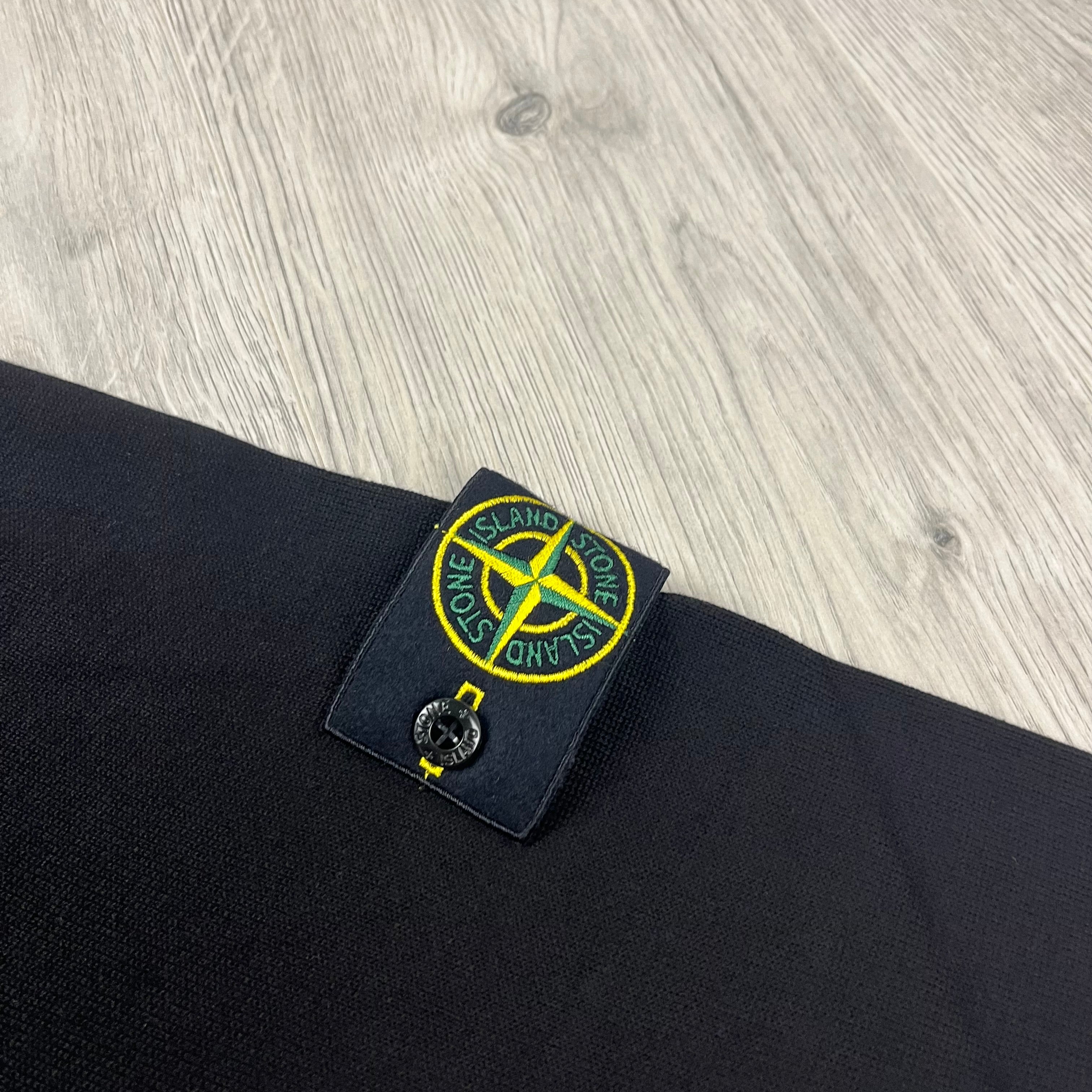 Stone Island Half Zip Knit Fleece in Black. On sale at Open Attire.