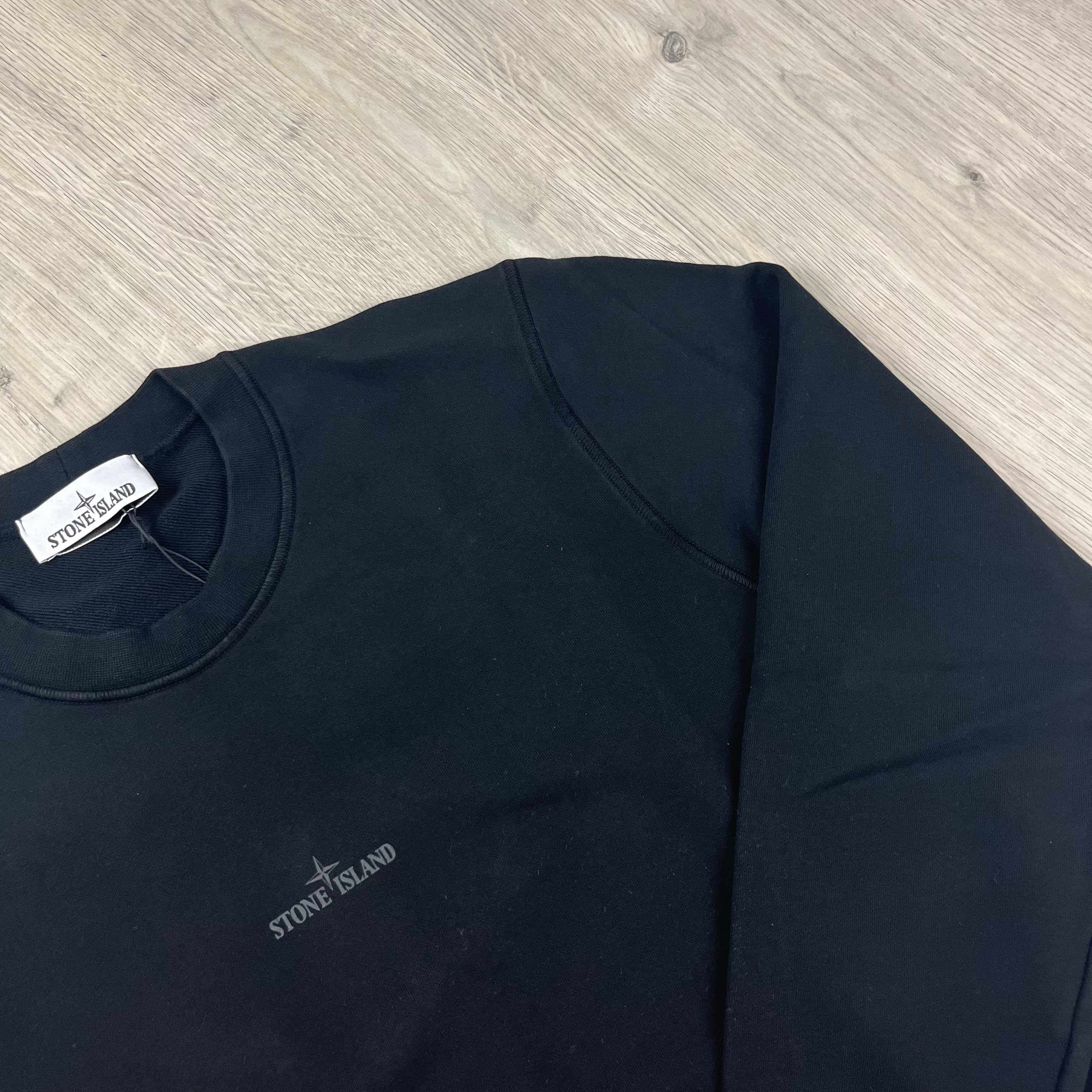 Stone Island 'Institutional Five' Sweatshirt in Black. On sale at Open Attire.
