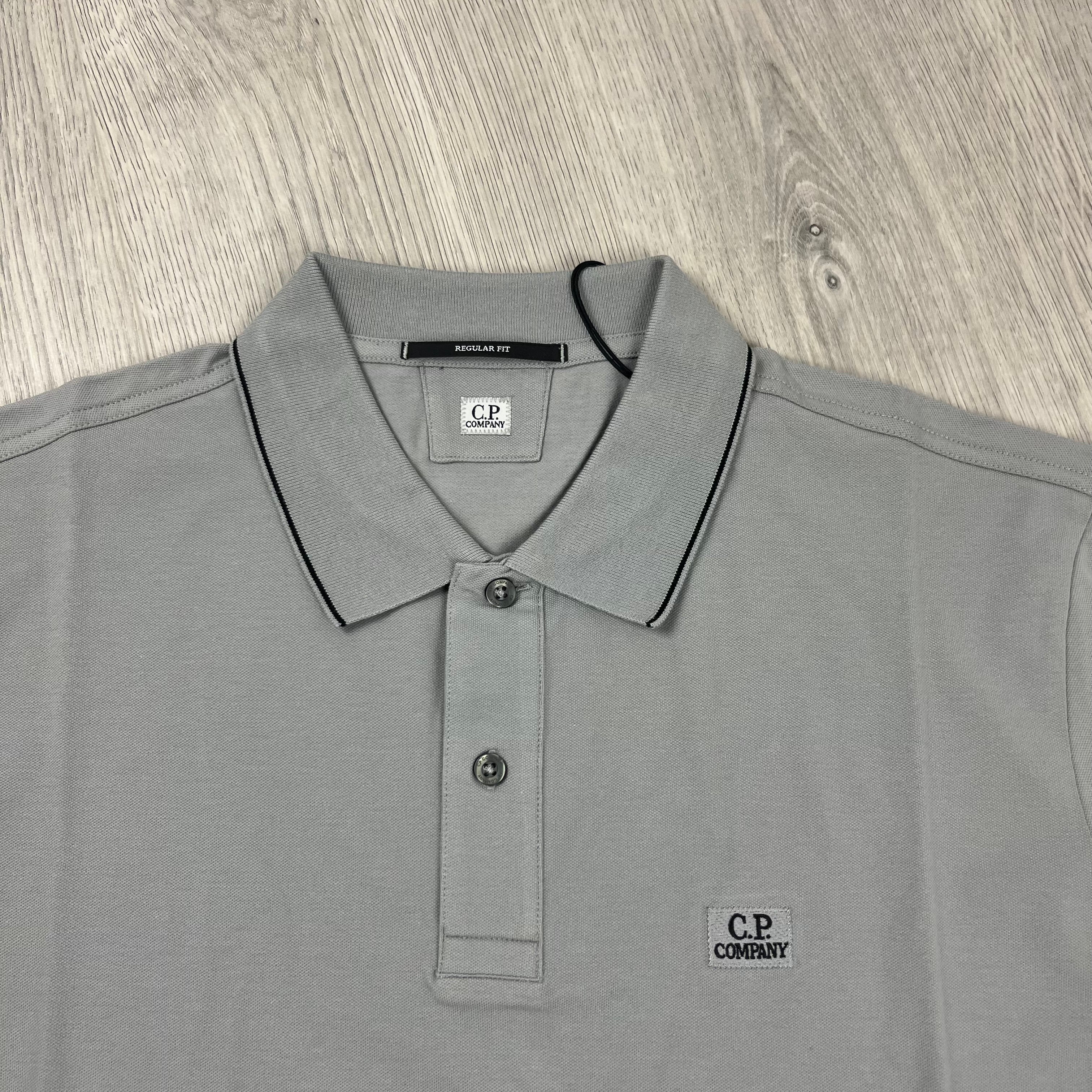 CP Company Piquet Polo Shirt - Drizzle