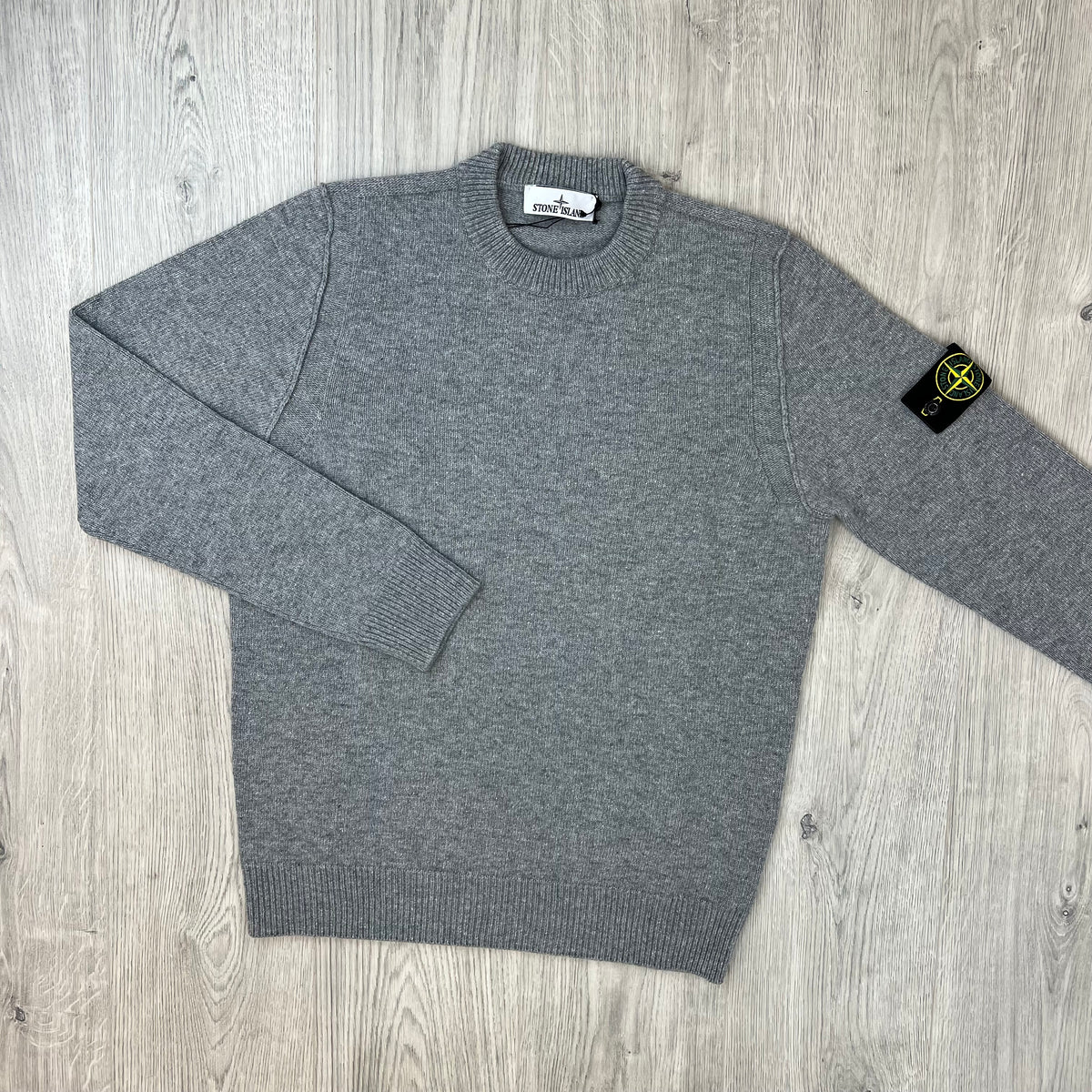 Stone Island Lambswool Knit Sweatshirt - Grey Melange